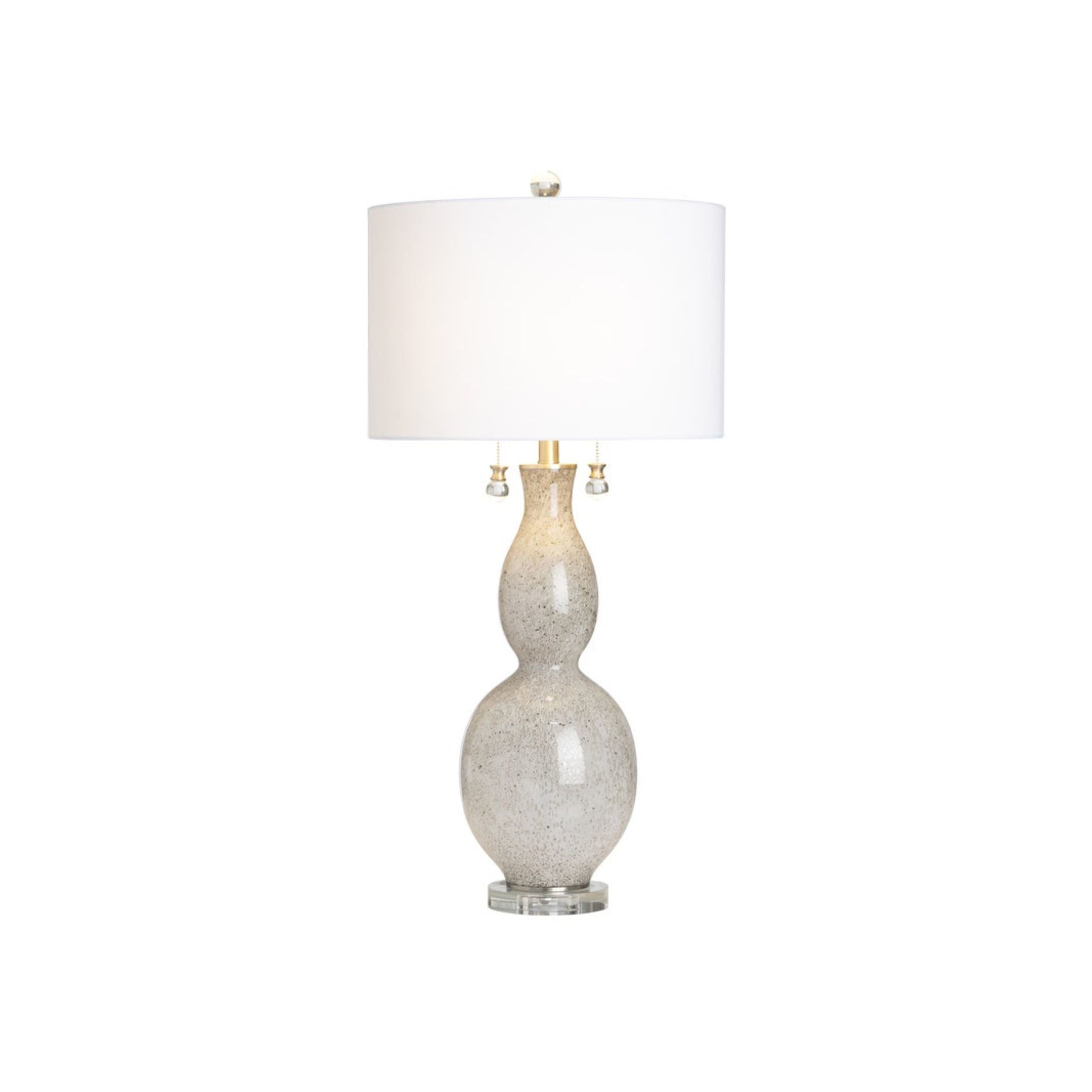 White Art Glass Table Lamp 35.25"H