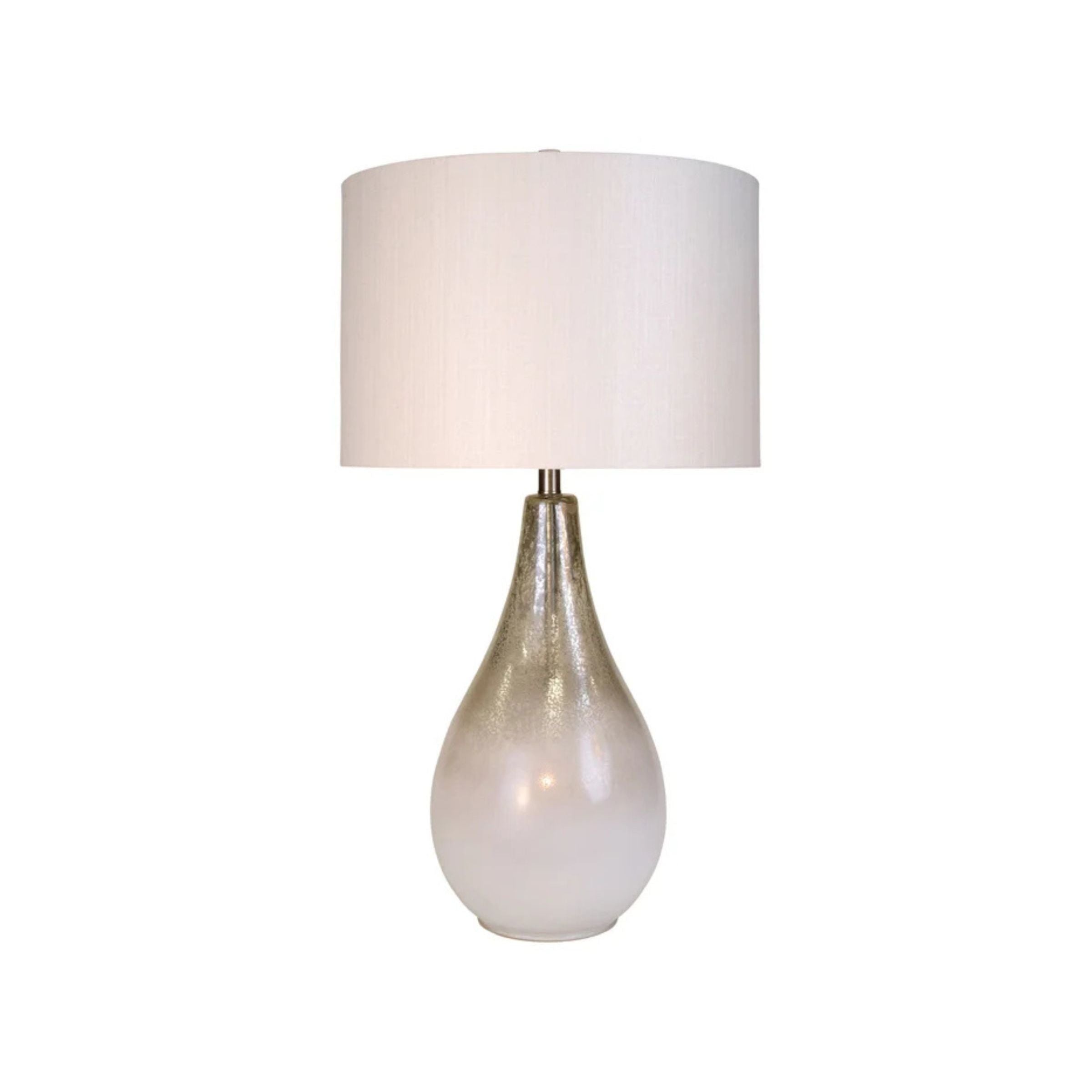 Gold and White Mercury Glass Table Lamp 34"H