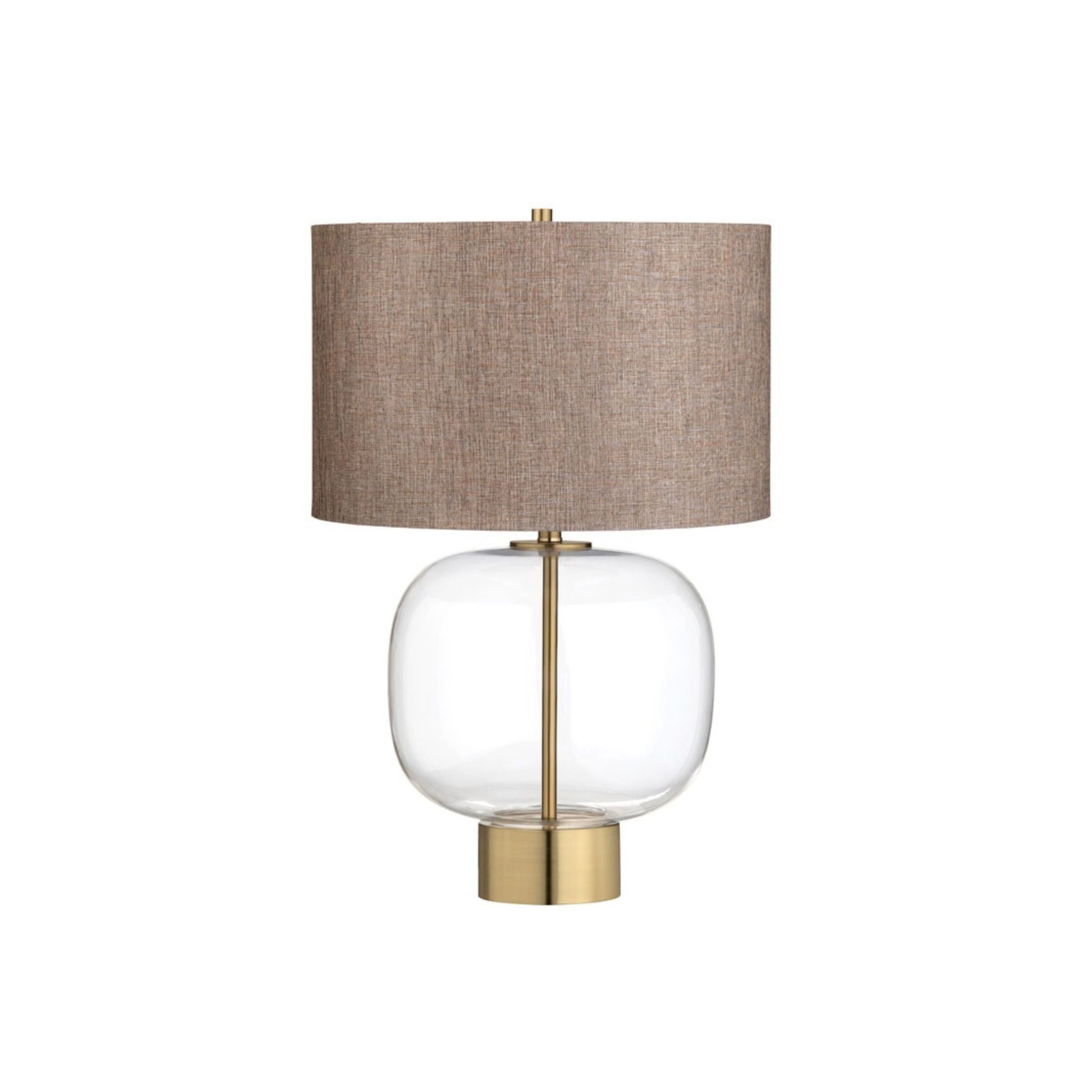 Clear Glass with Gold Shade Table Lamp 28"H