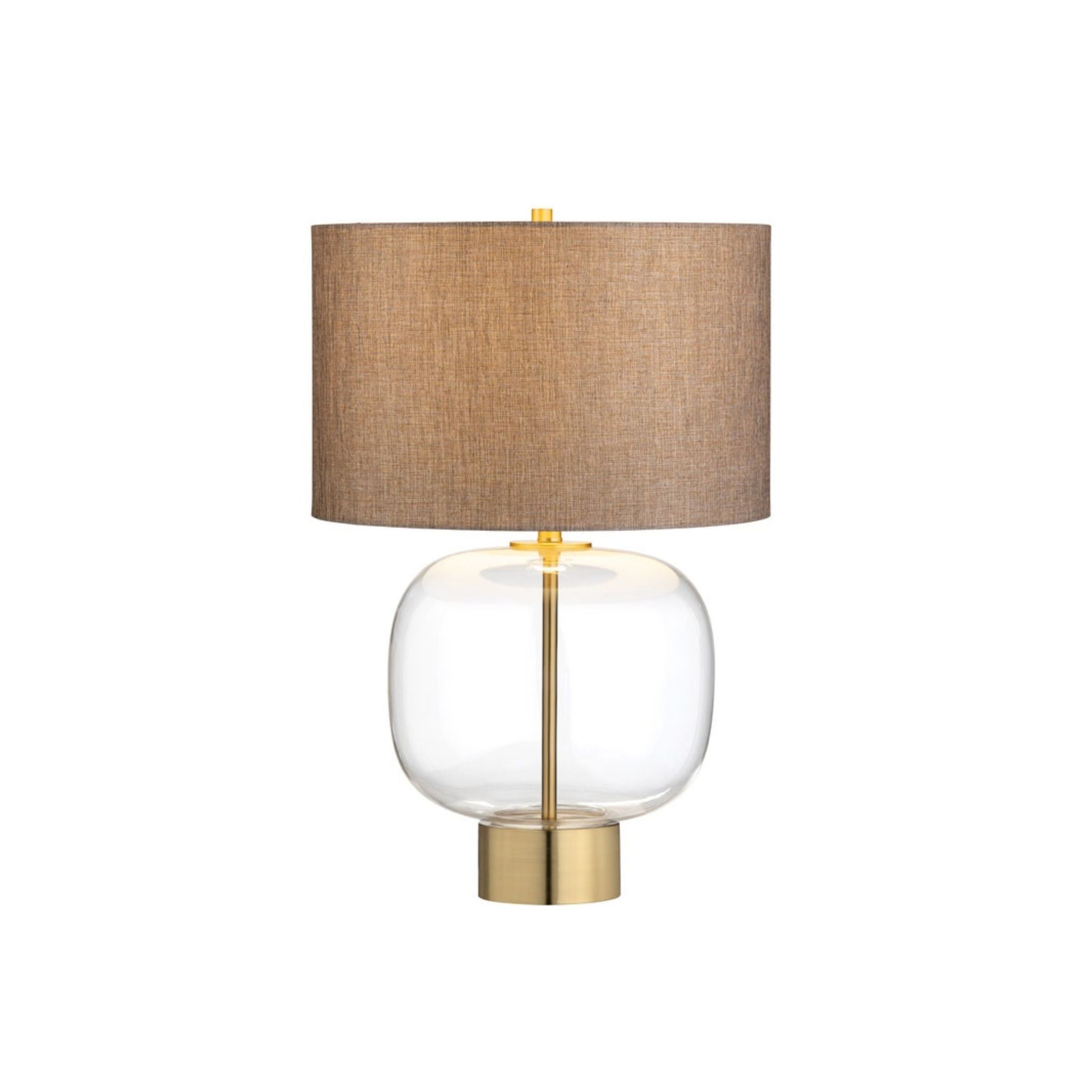 Clear Glass with Gold Shade Table Lamp 28"H