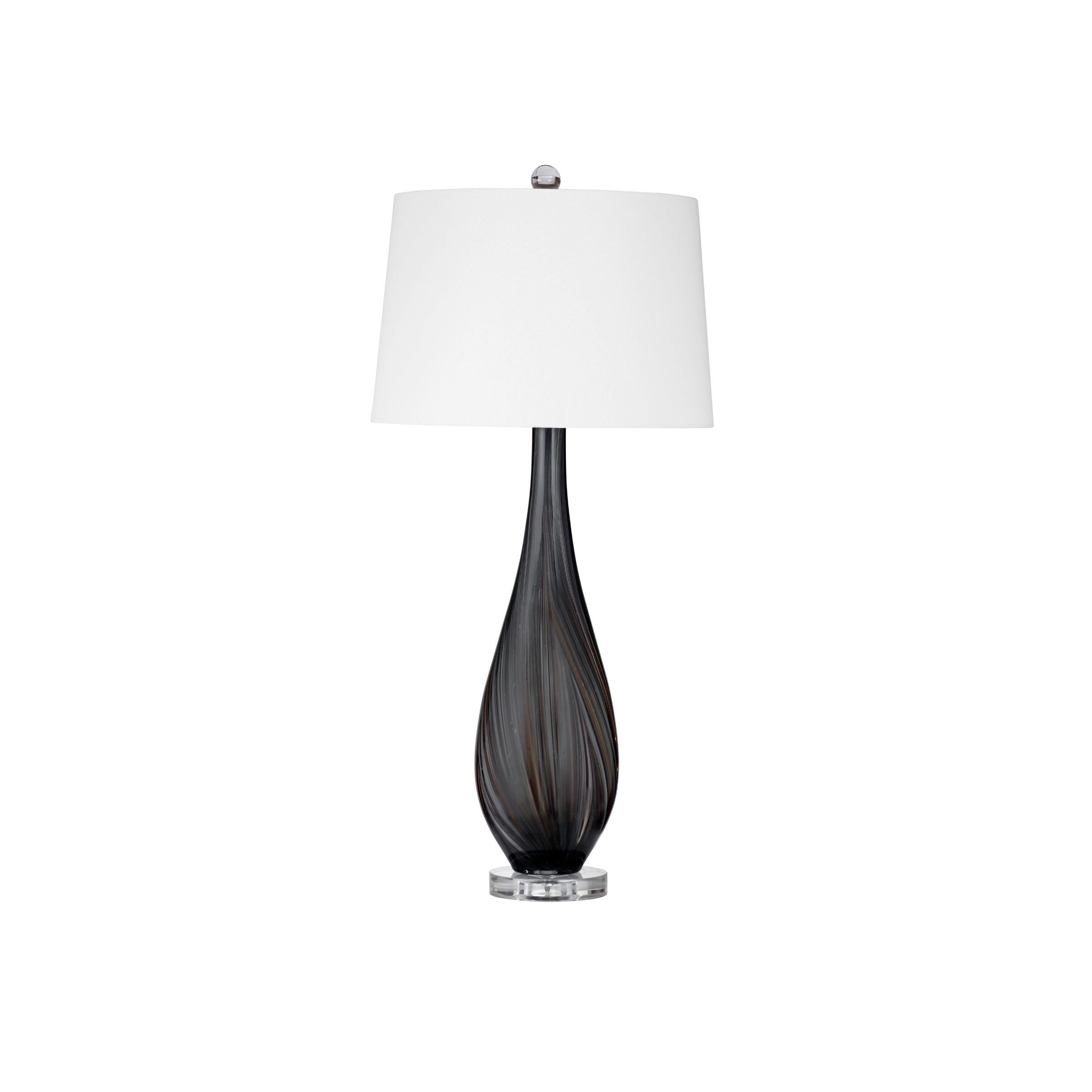 Black Art Glass Table Lamp 34"H