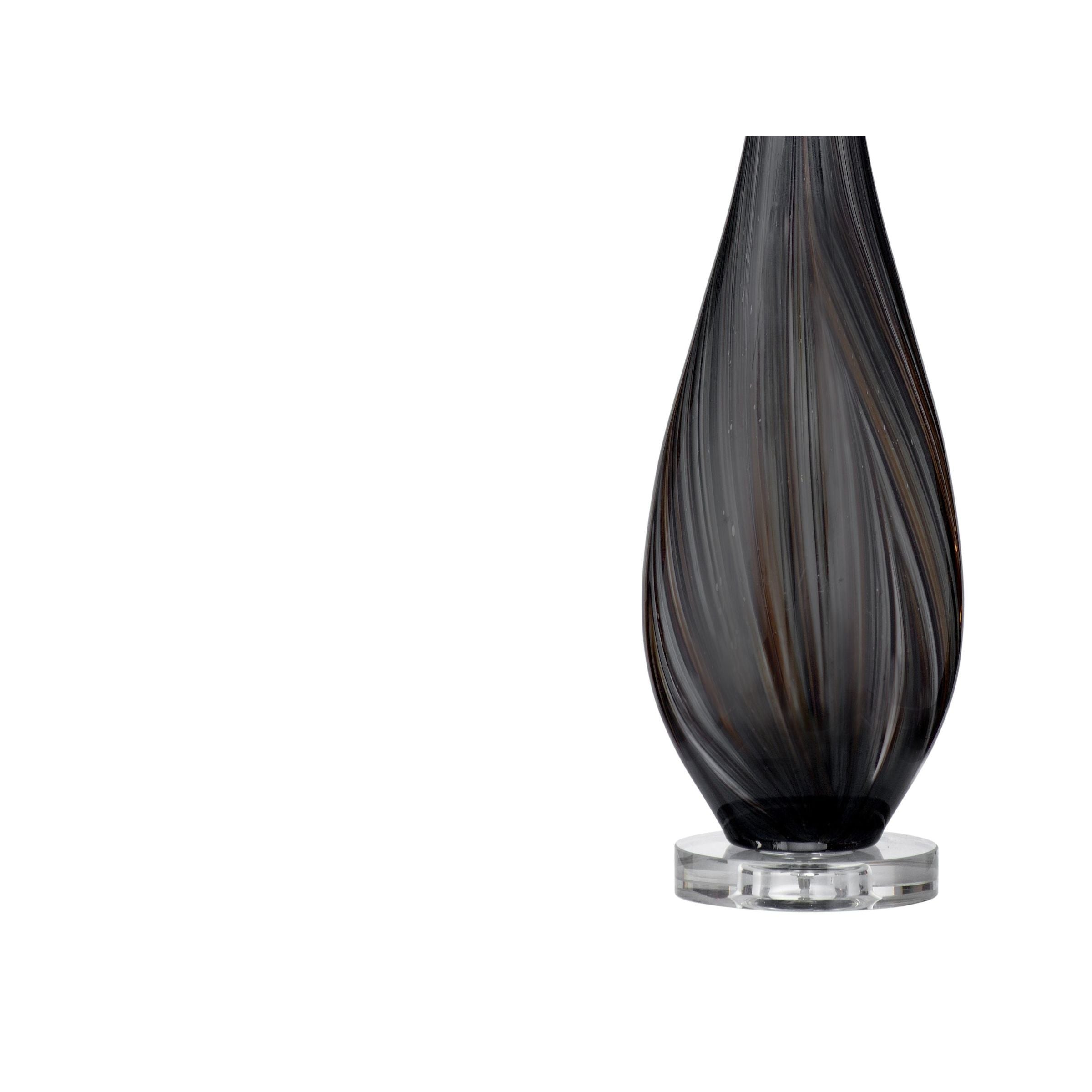 Black Art Glass Table Lamp 34"H