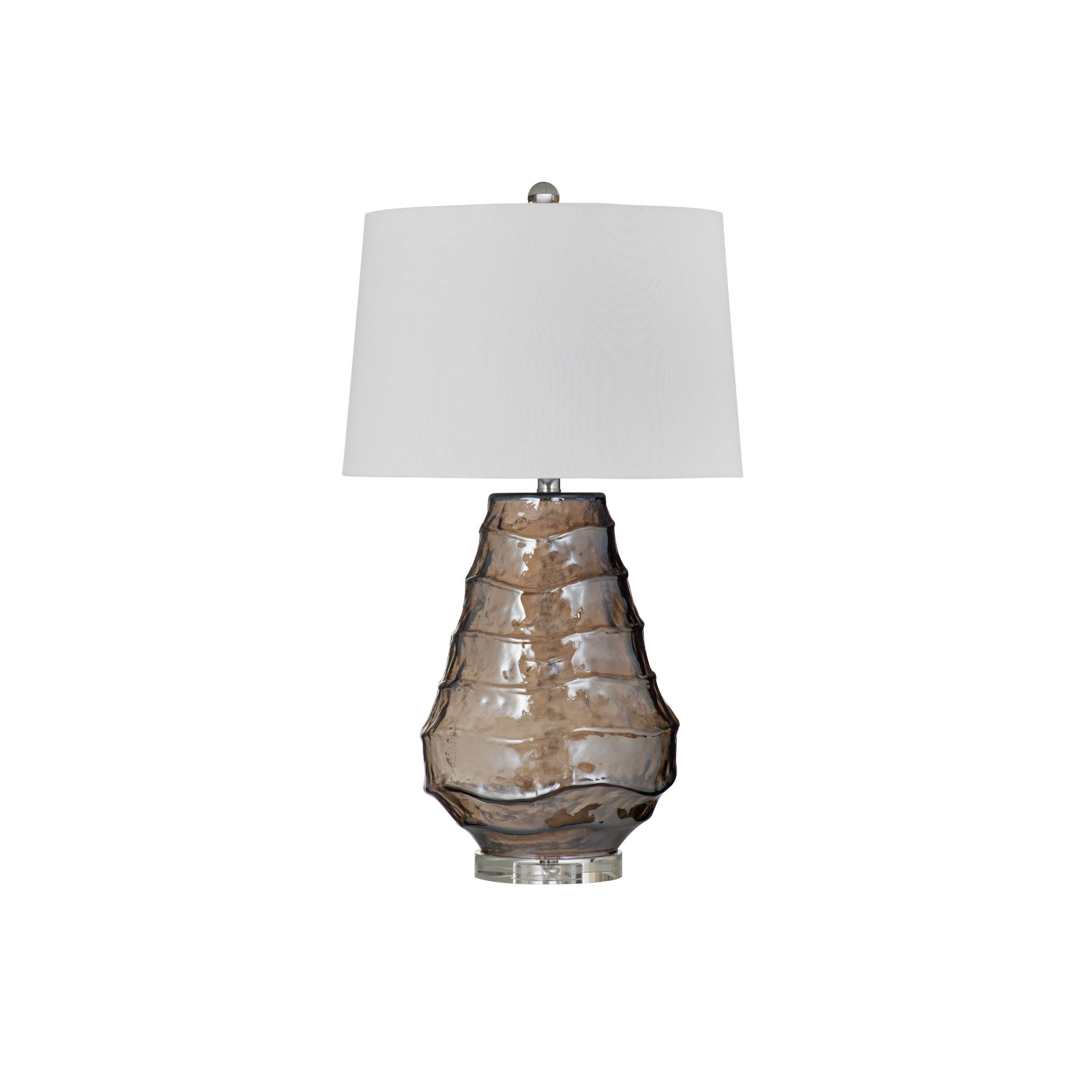 Taupe Art Glass Table Lamp 30"H
