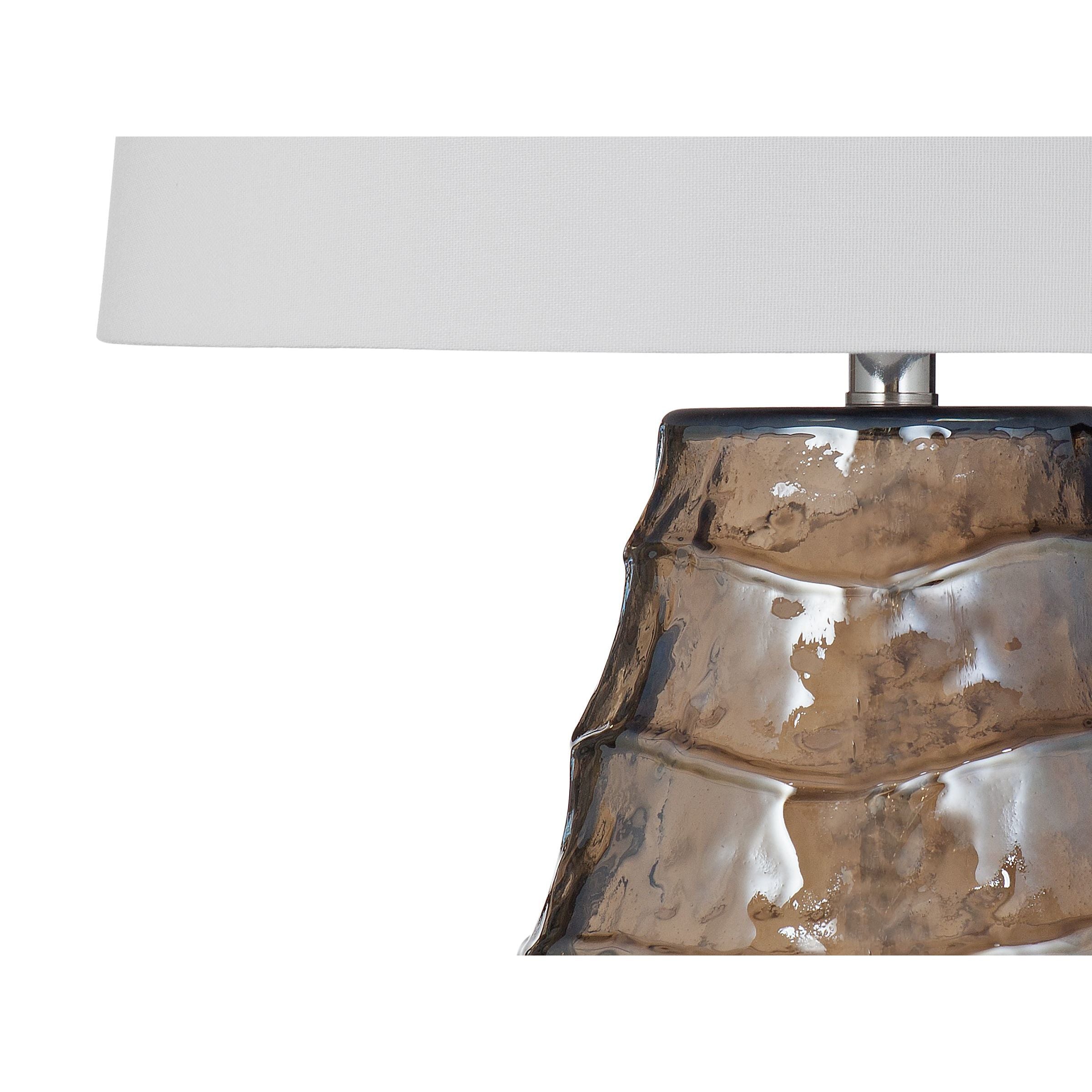 Taupe Art Glass Table Lamp 30"H