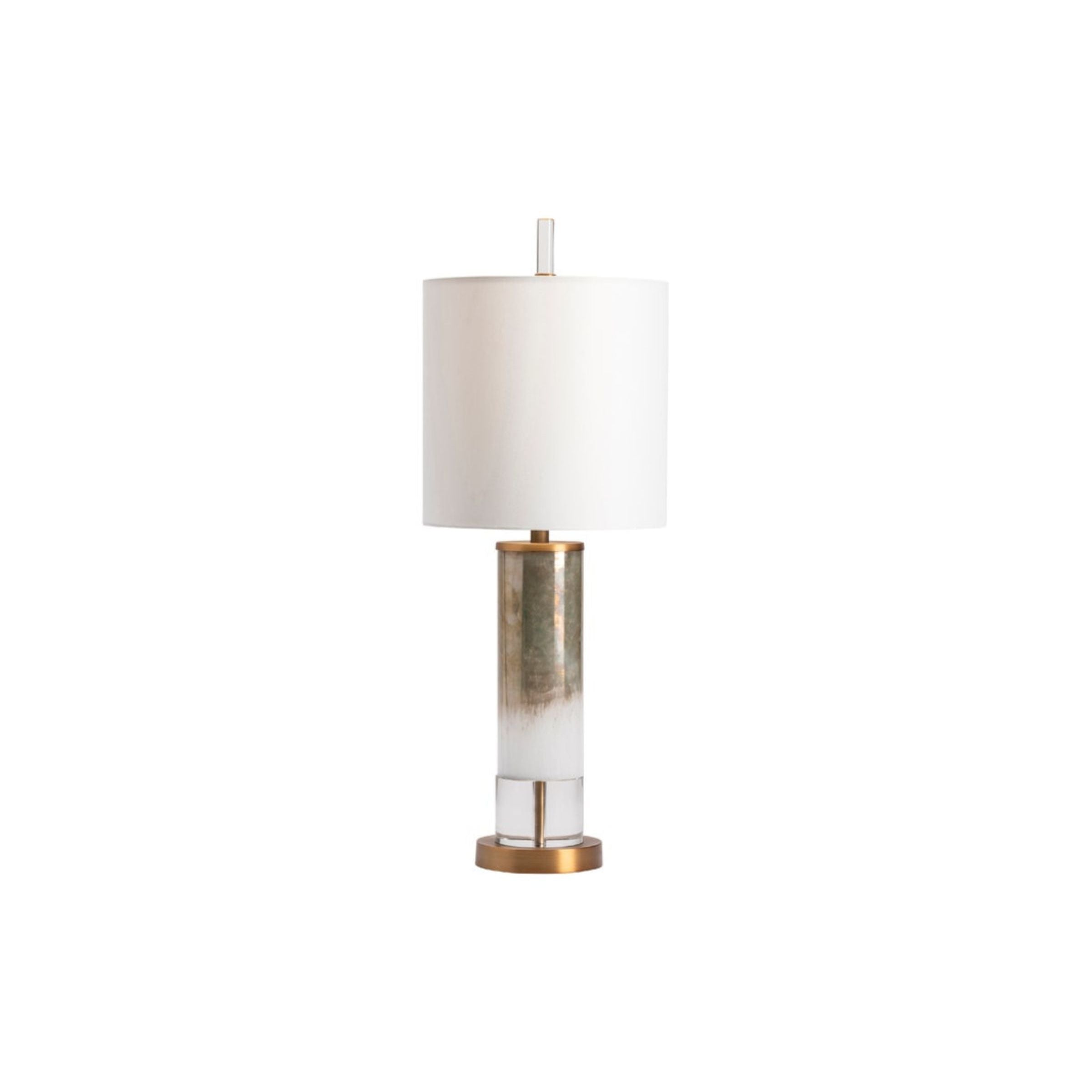 Gold and White Glass Nightlight Table Lamp 31.25"H