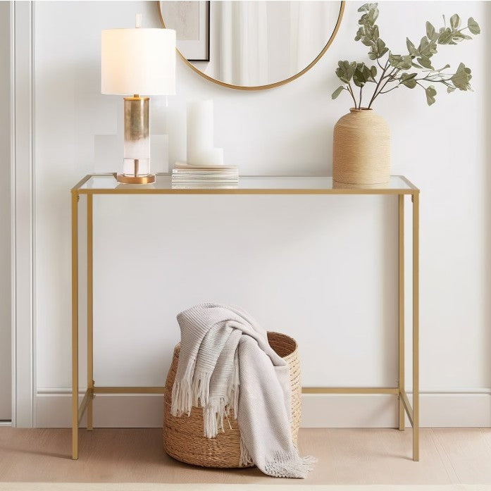 Gold and White Glass Nightlight Table Lamp 31.25"H