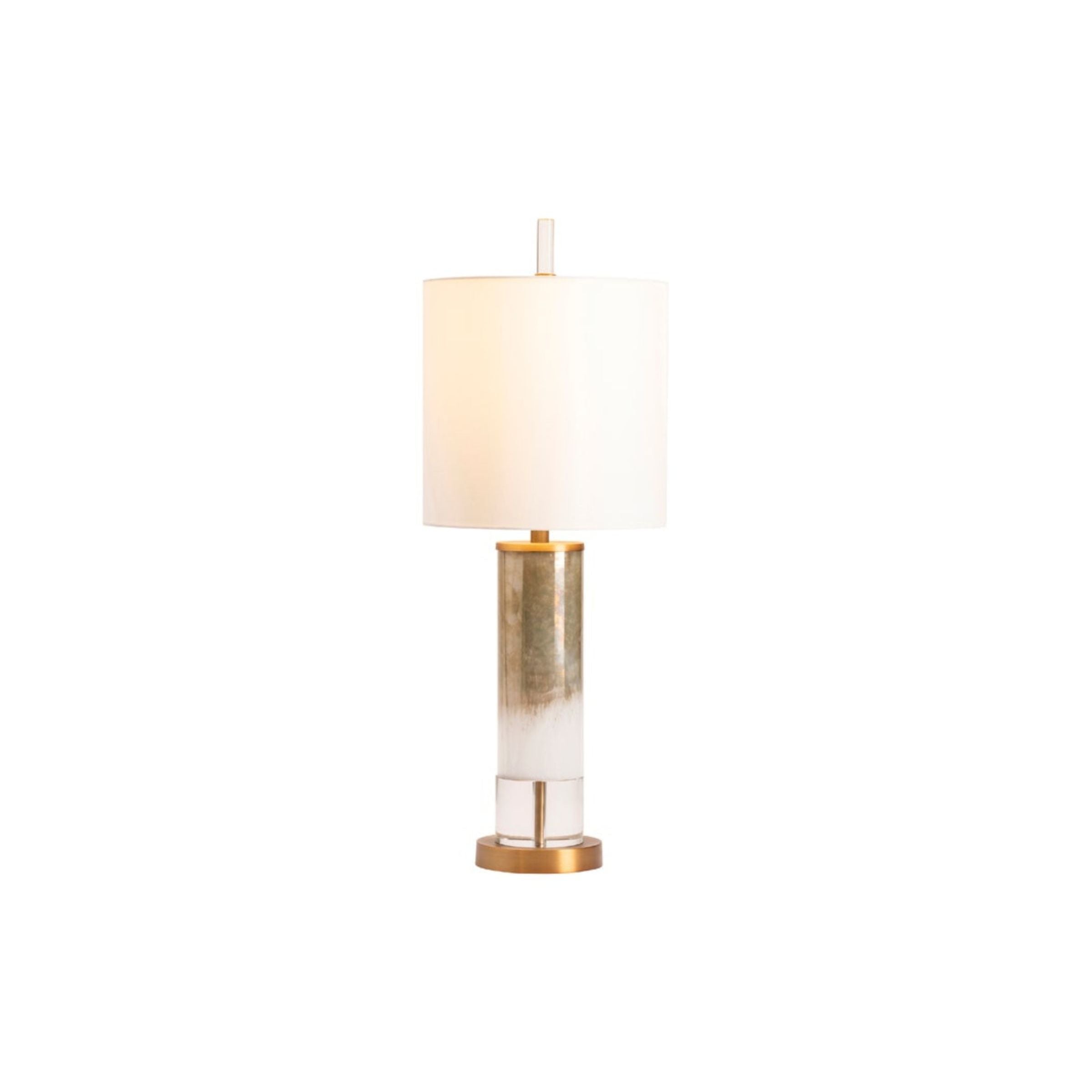Gold and White Glass Nightlight Table Lamp 31.25"H