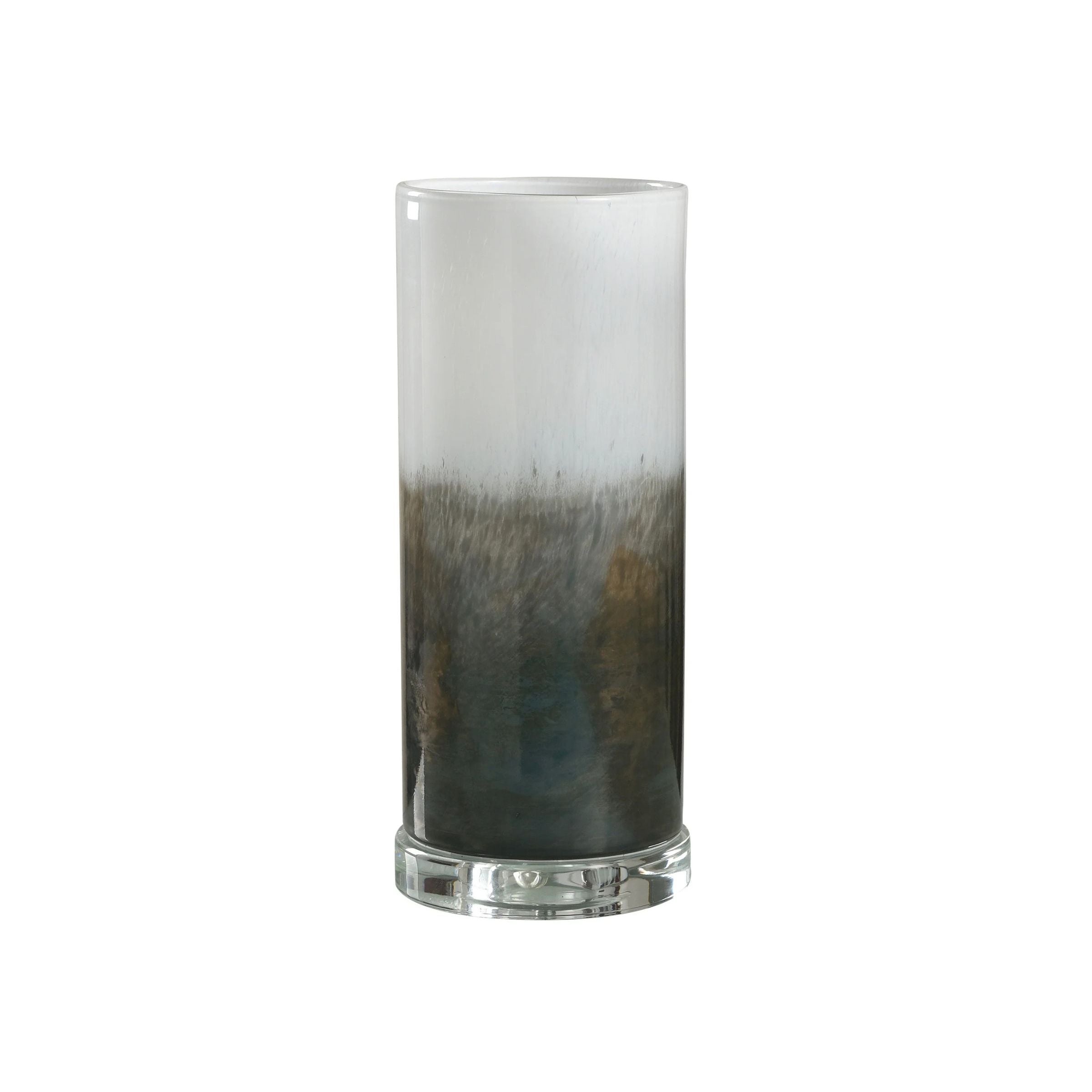 White and Bronze Glass Uplight Accent Lamp 13"H
