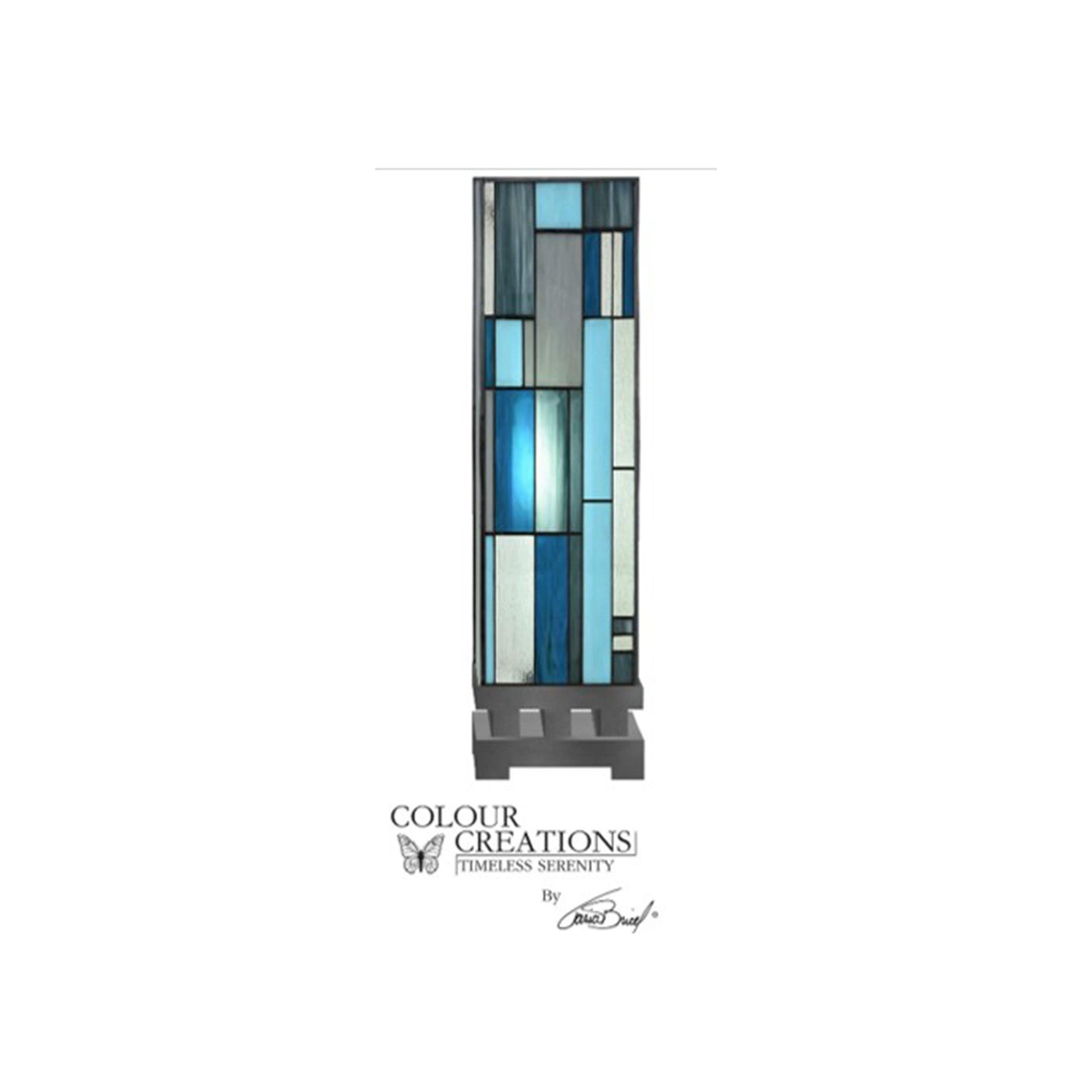 Blue Tiffany-Style Luminary Lamp 5.75"W x 21"H