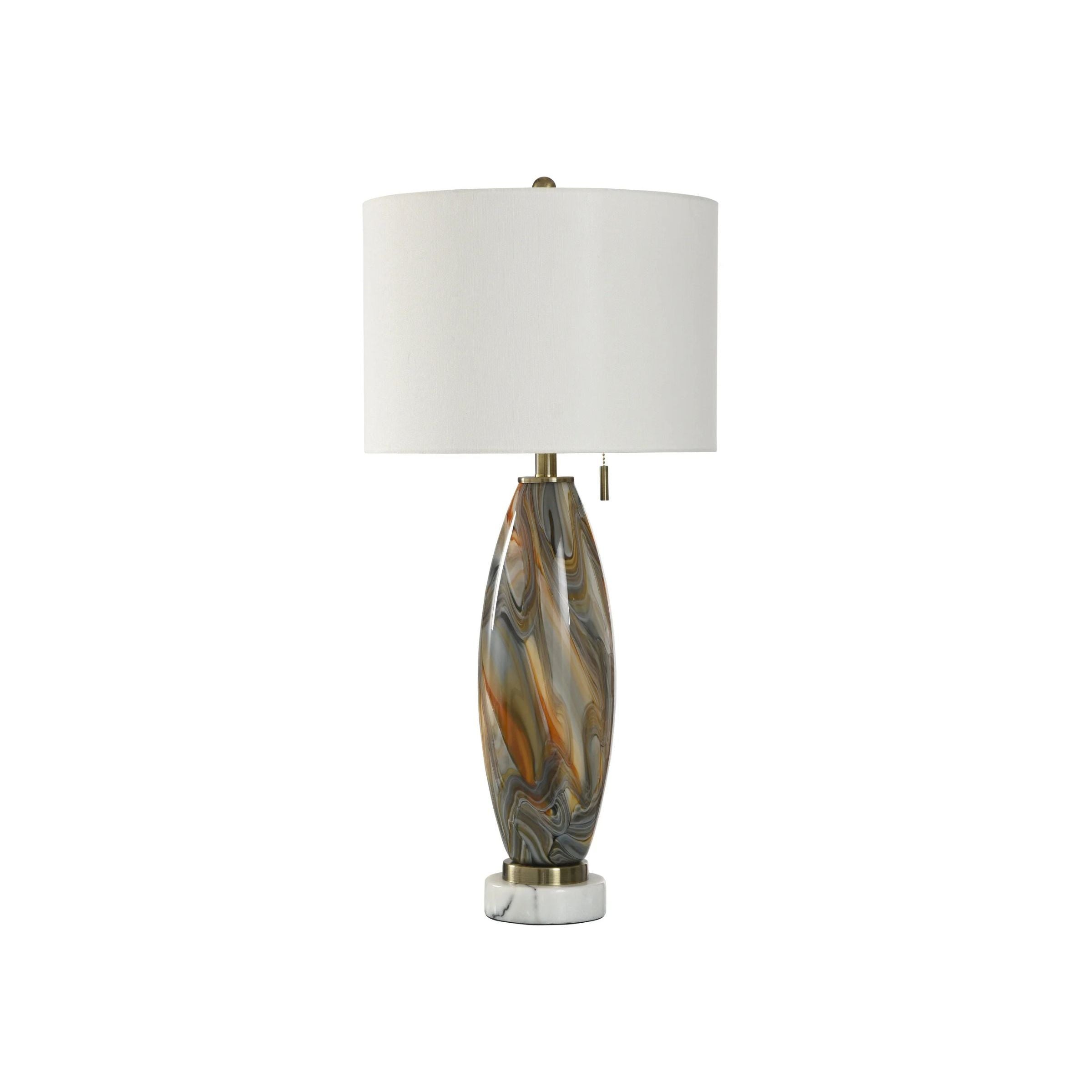Grey Multi Art Glass Table Lamp 33"H