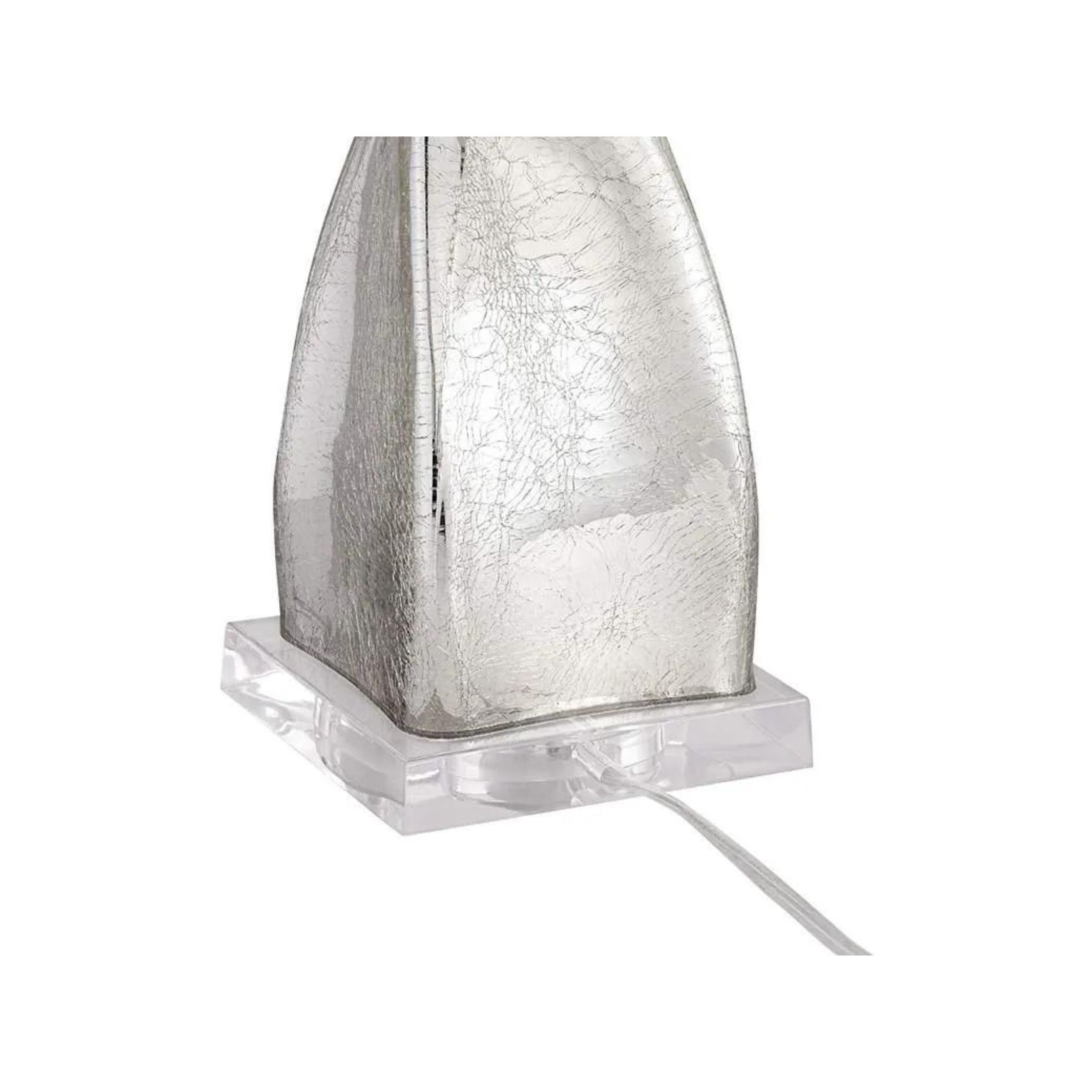 Silver Twist Mercury Glass Table Lamp 32"H