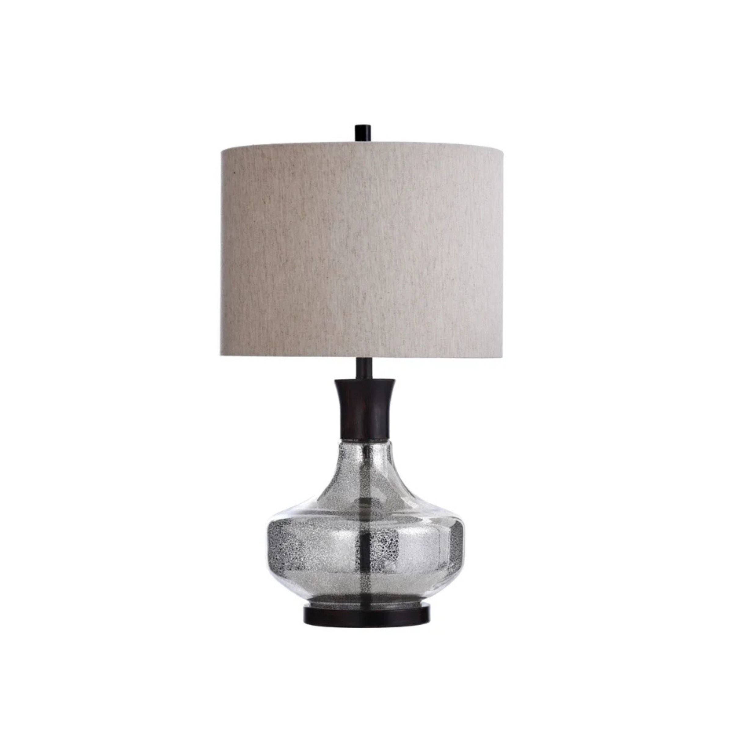 Mercury Glass and Metal Table Lamp 29"H