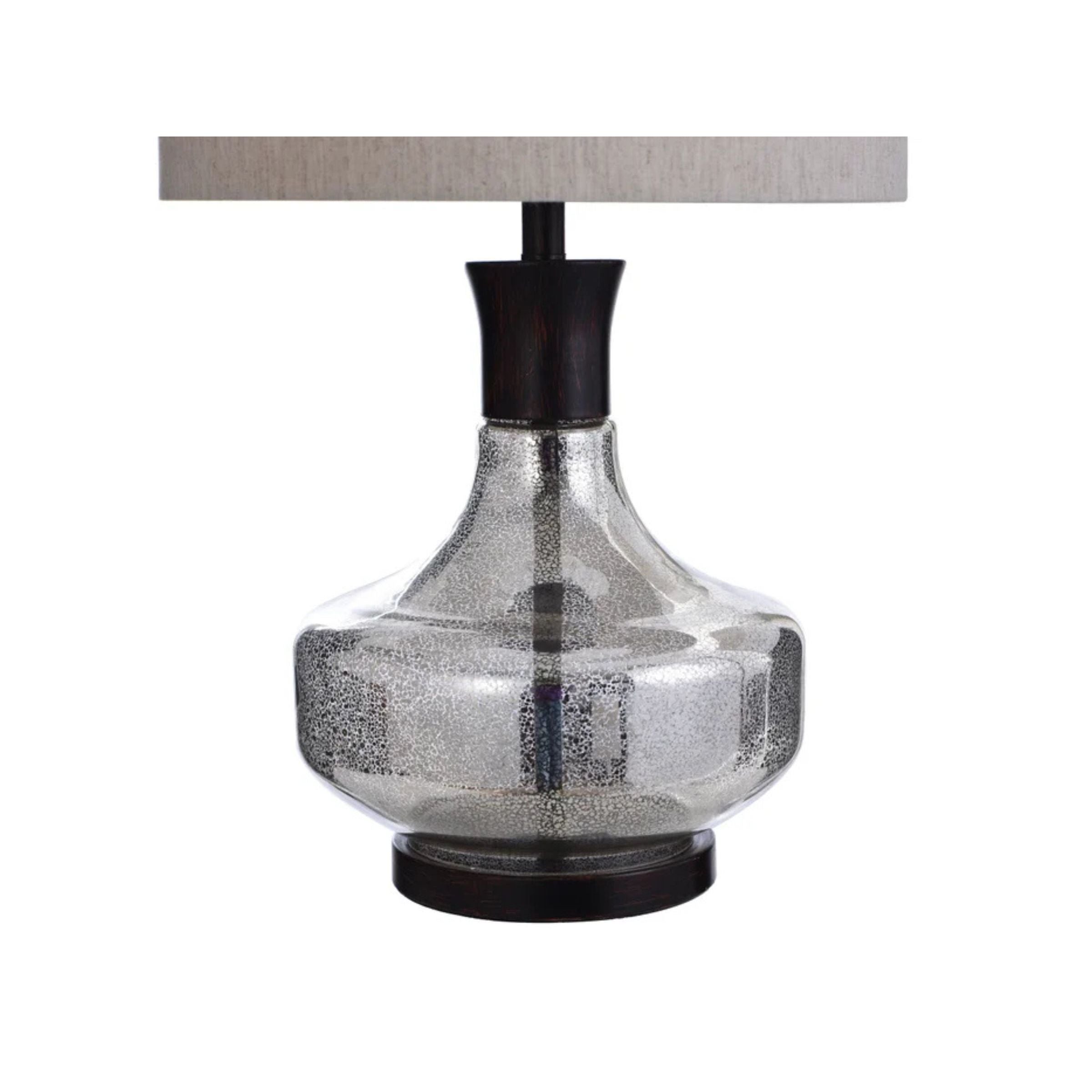 Mercury Glass and Metal Table Lamp 29"H