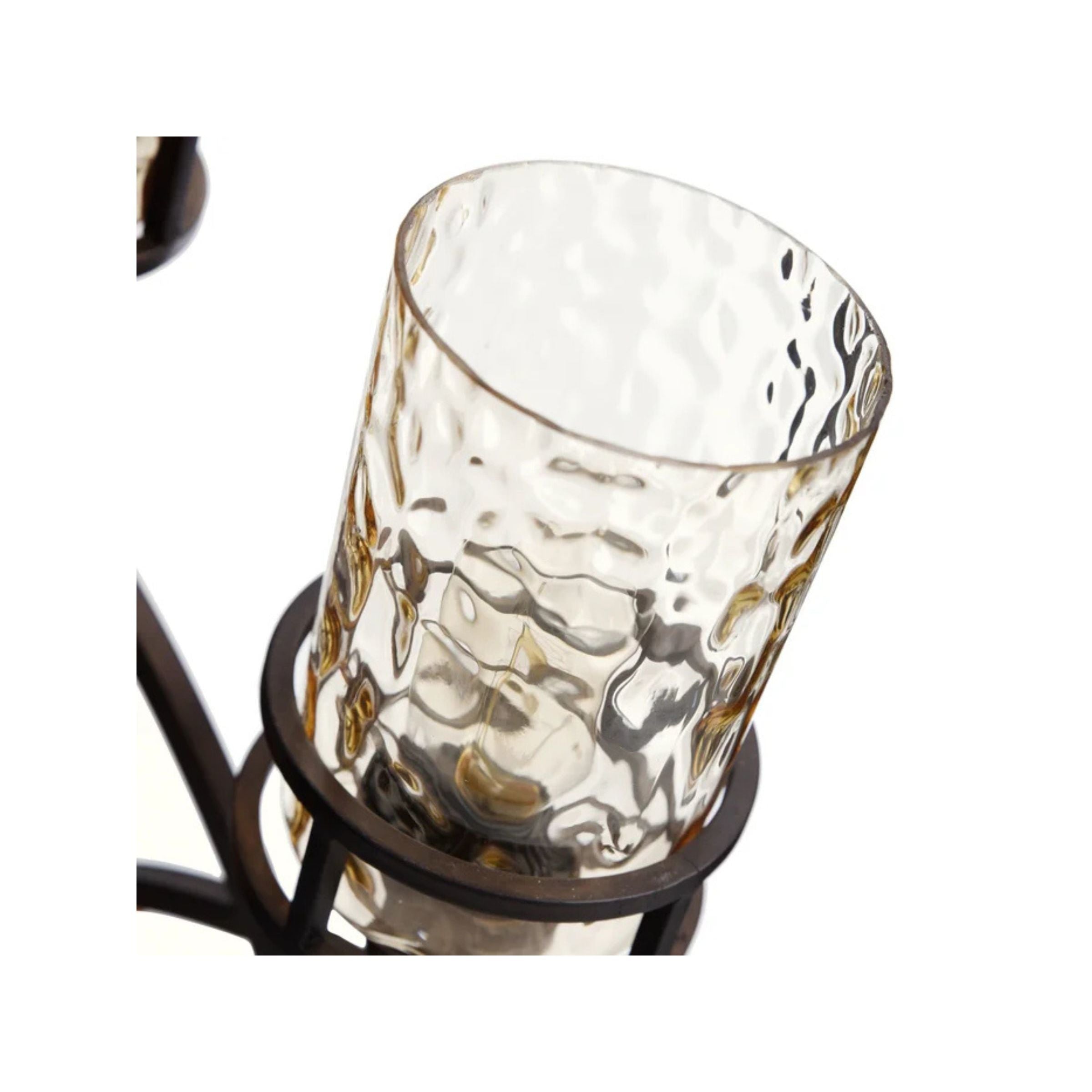 2-Lite Bronze and Smoke Glass Shade Table Lamp With Bulbs 26"H