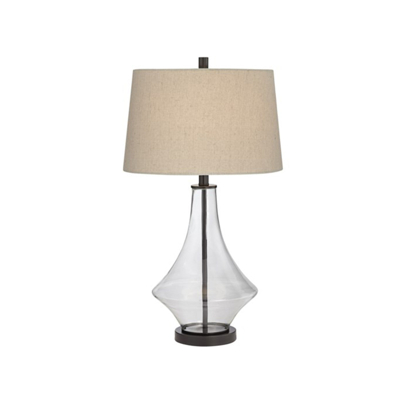 Clear Glass Table Lamp 28"H