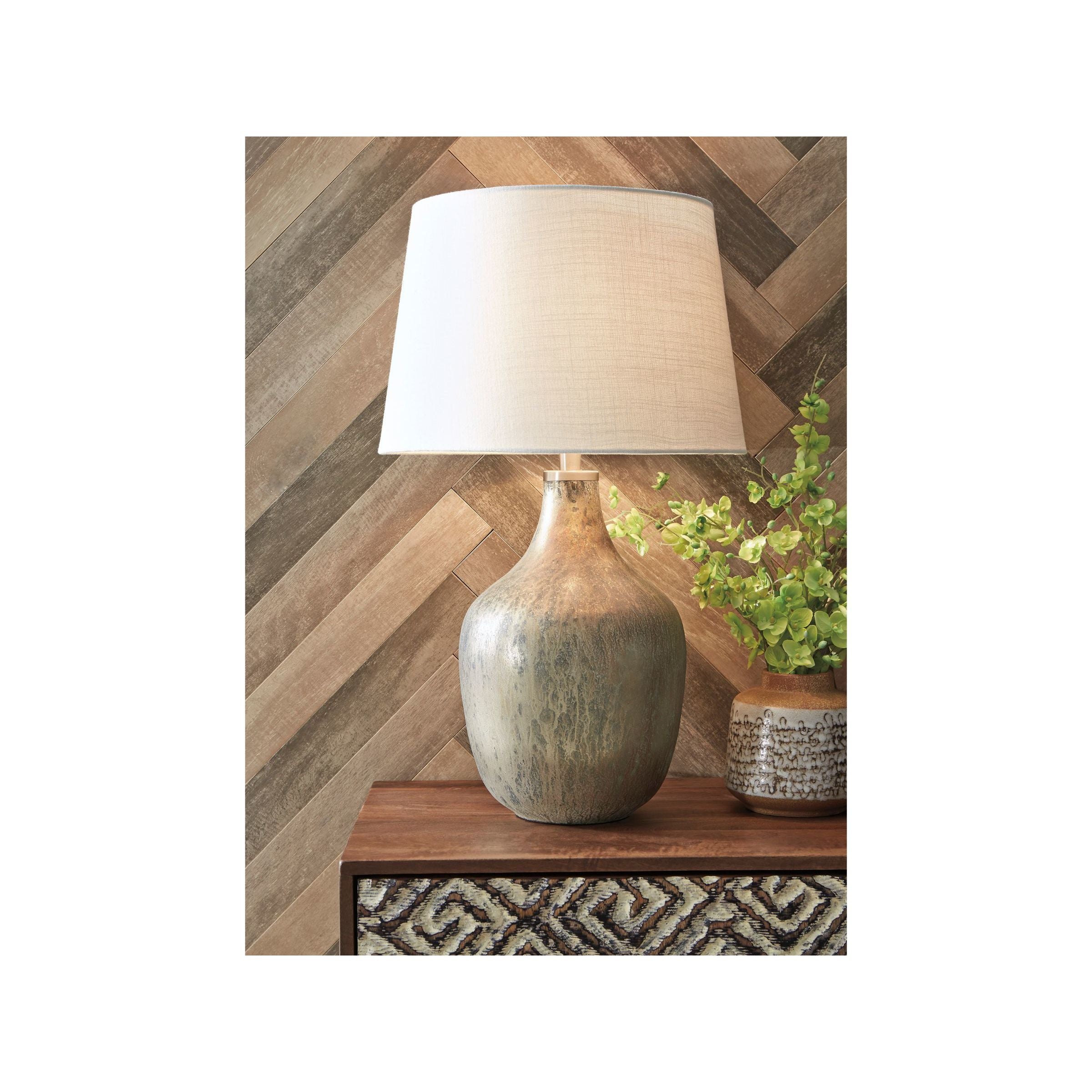 Gold Mercury Glass Table Lamp 27.75"H
