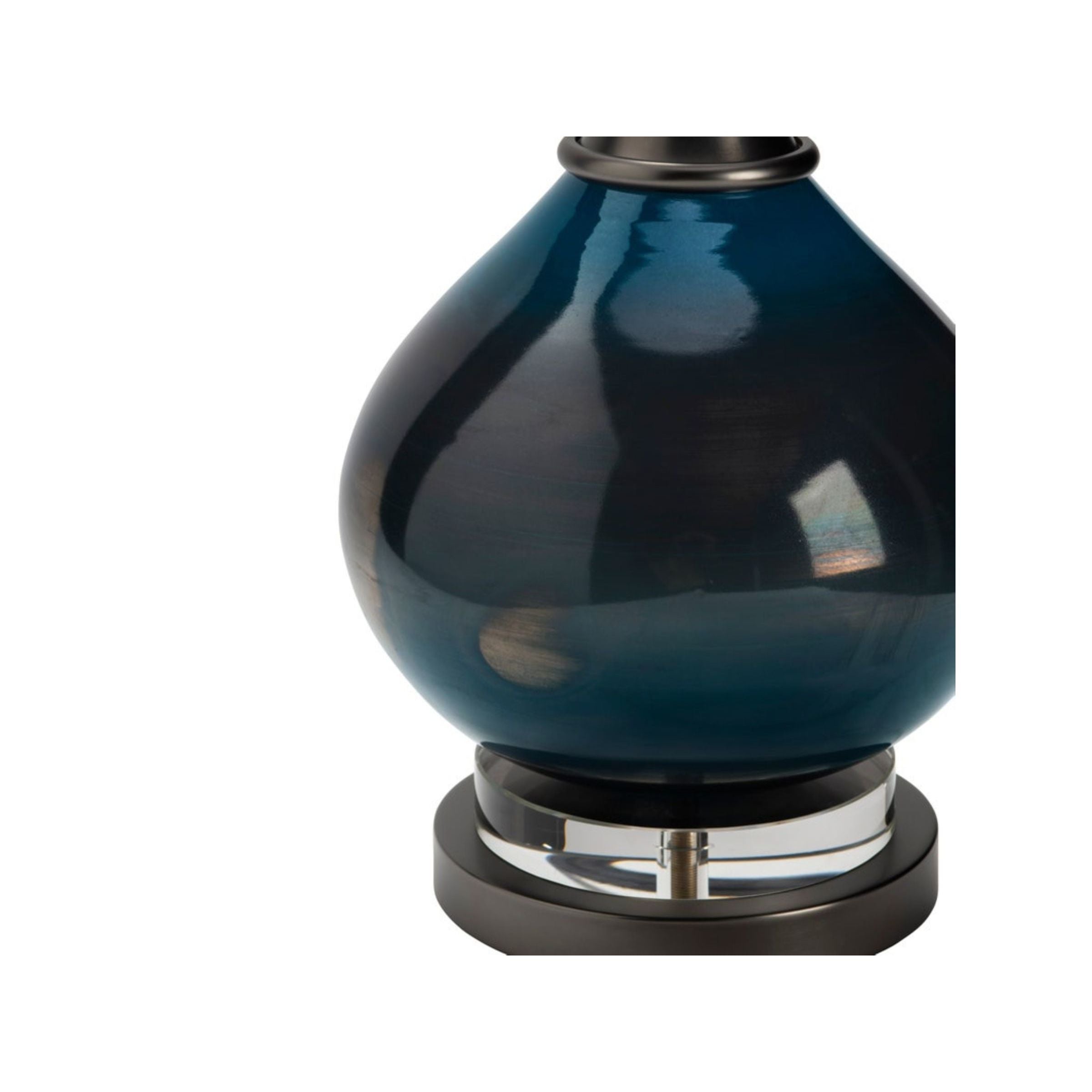Deep Blue Glass Table Lamp 33.5"H