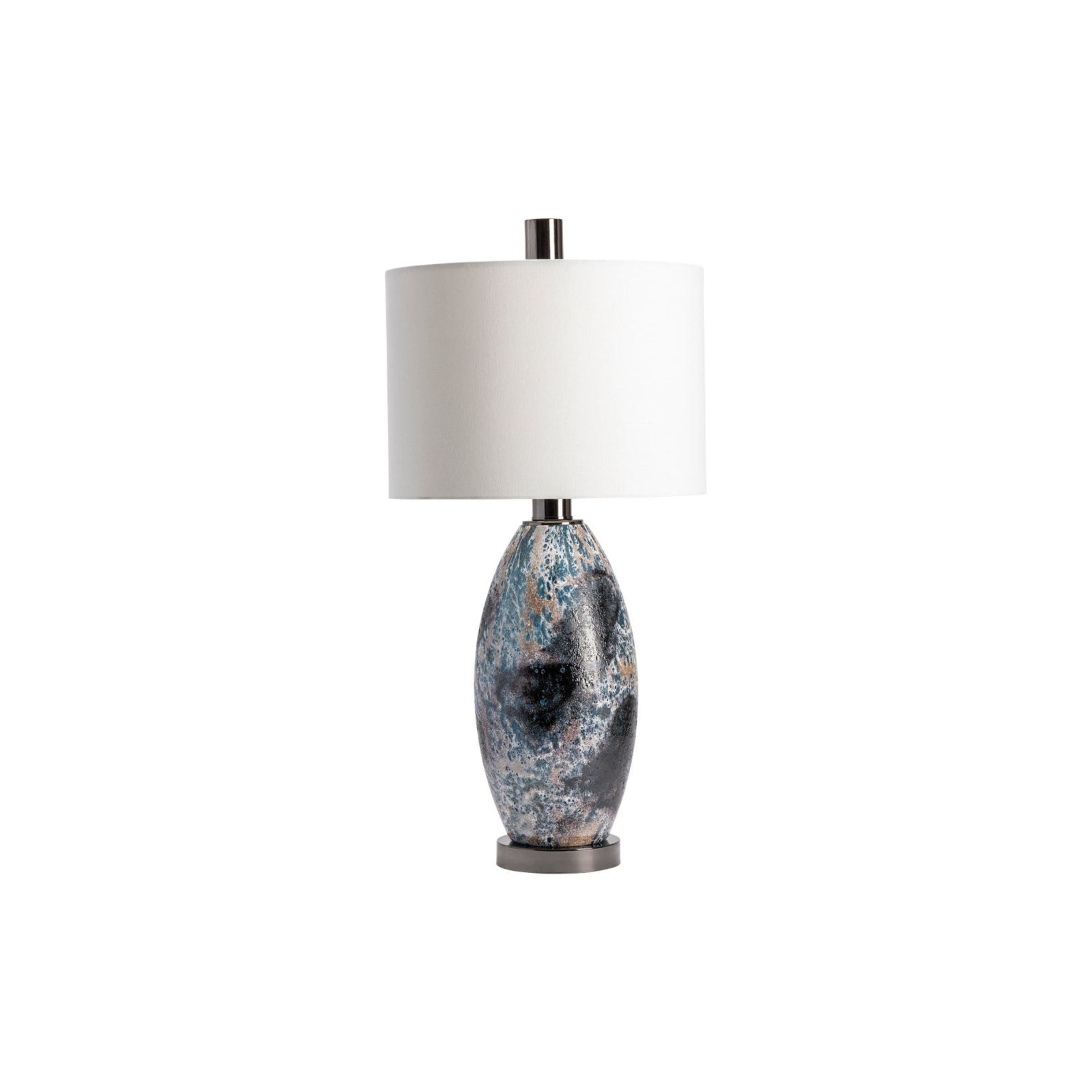 Black and White Reactive Glass Table Lamp 32.5"H