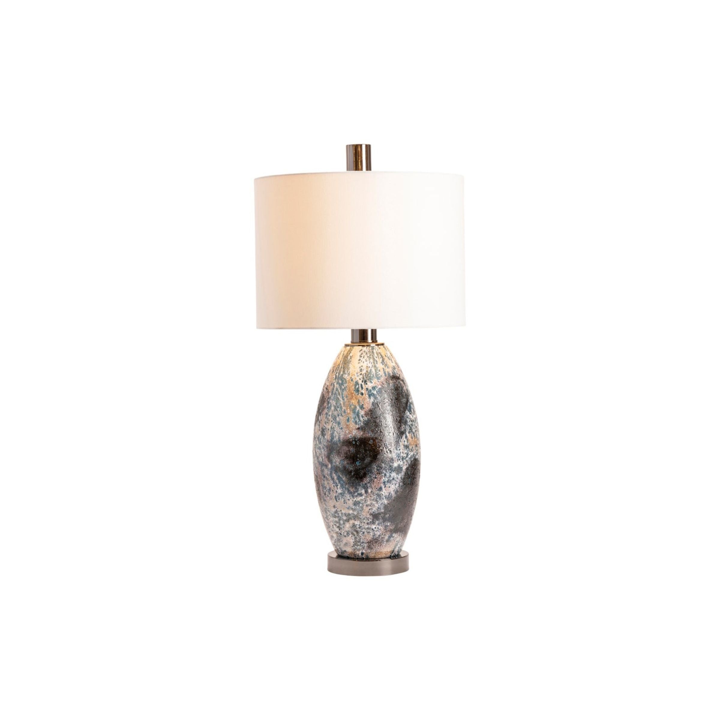 Black and White Reactive Glass Table Lamp 32.5"H