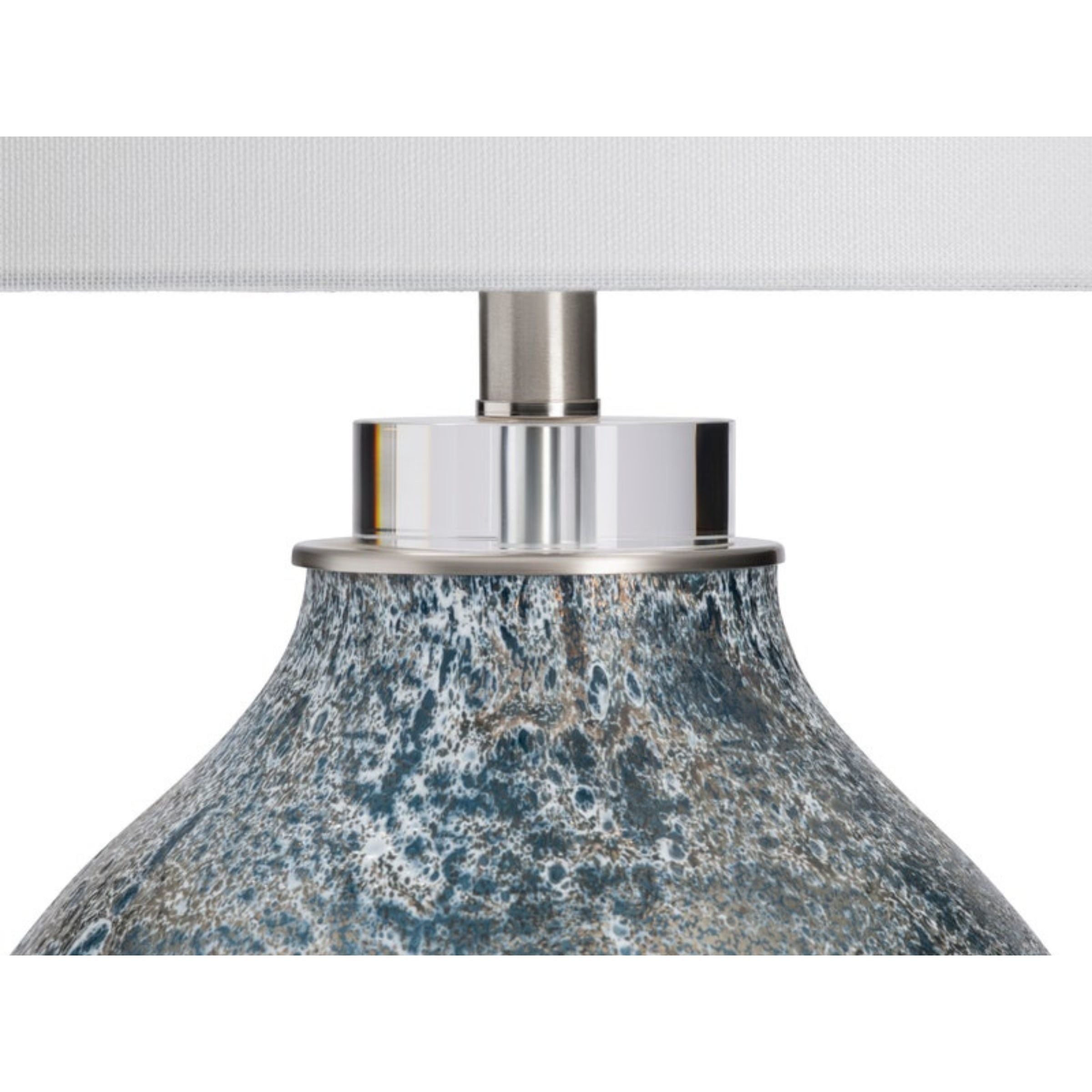 Blue and Silver Glass Table Lamp 31"H
