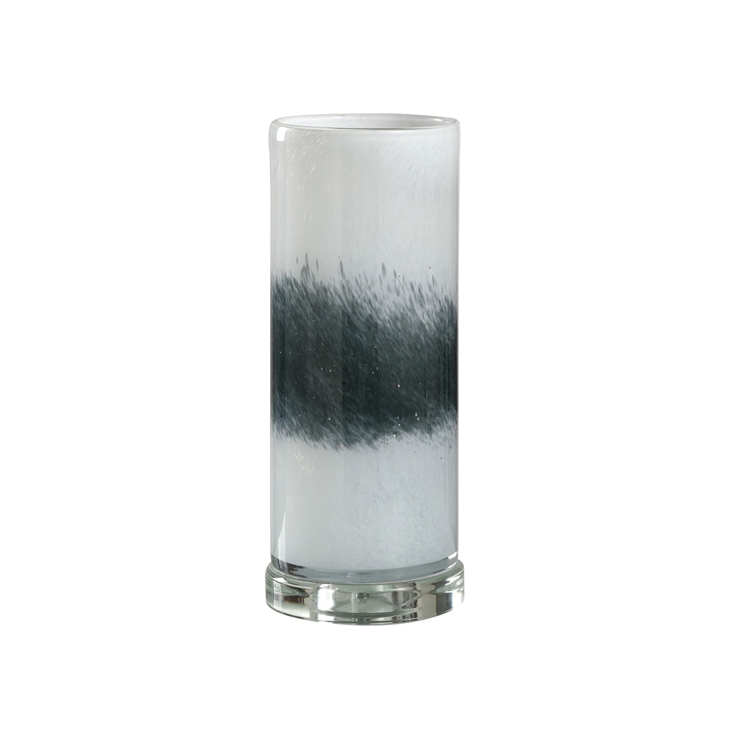 White and Black Glass Uplight Accent Lamp 13"H