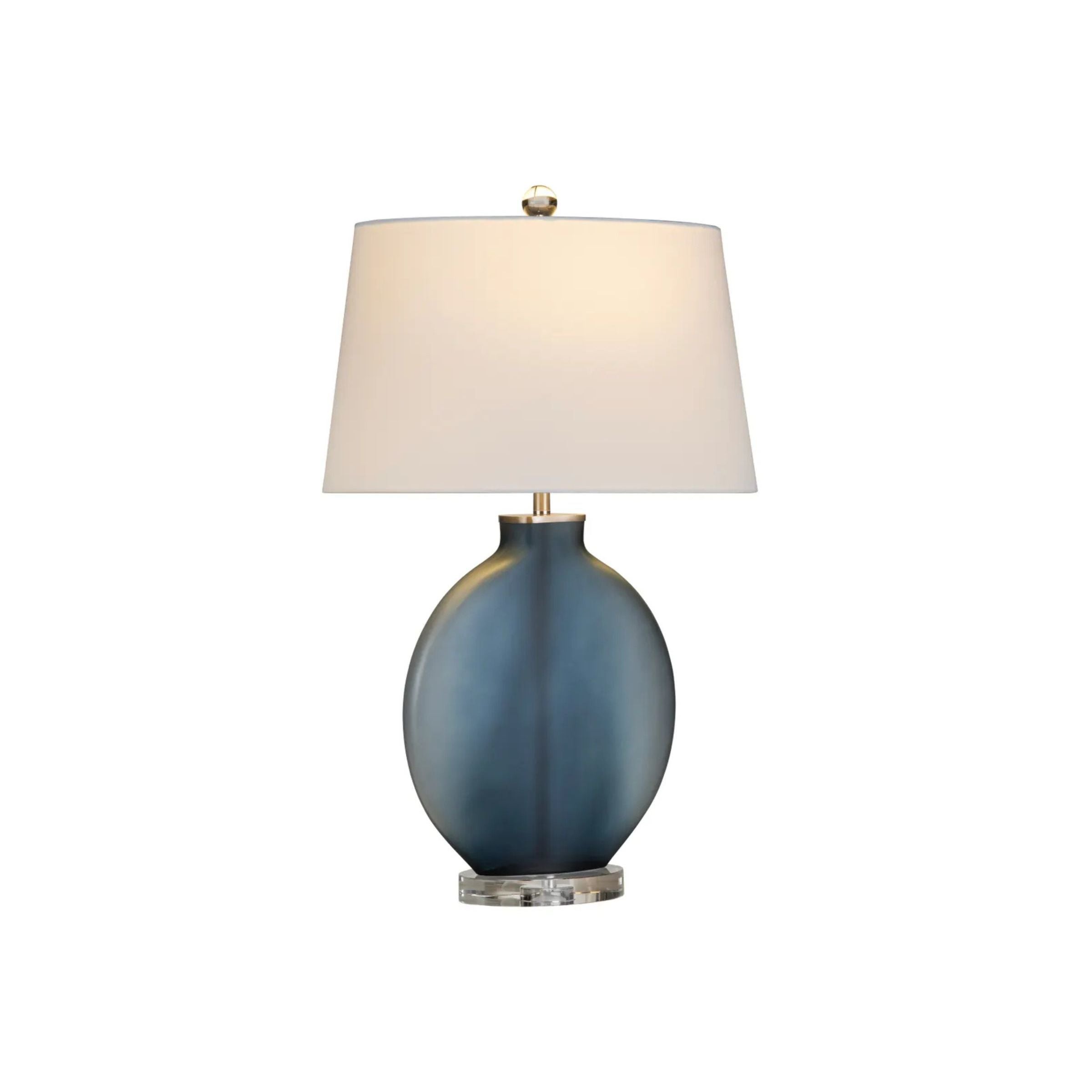 Blue Glass Table Lamp 31.5"H
