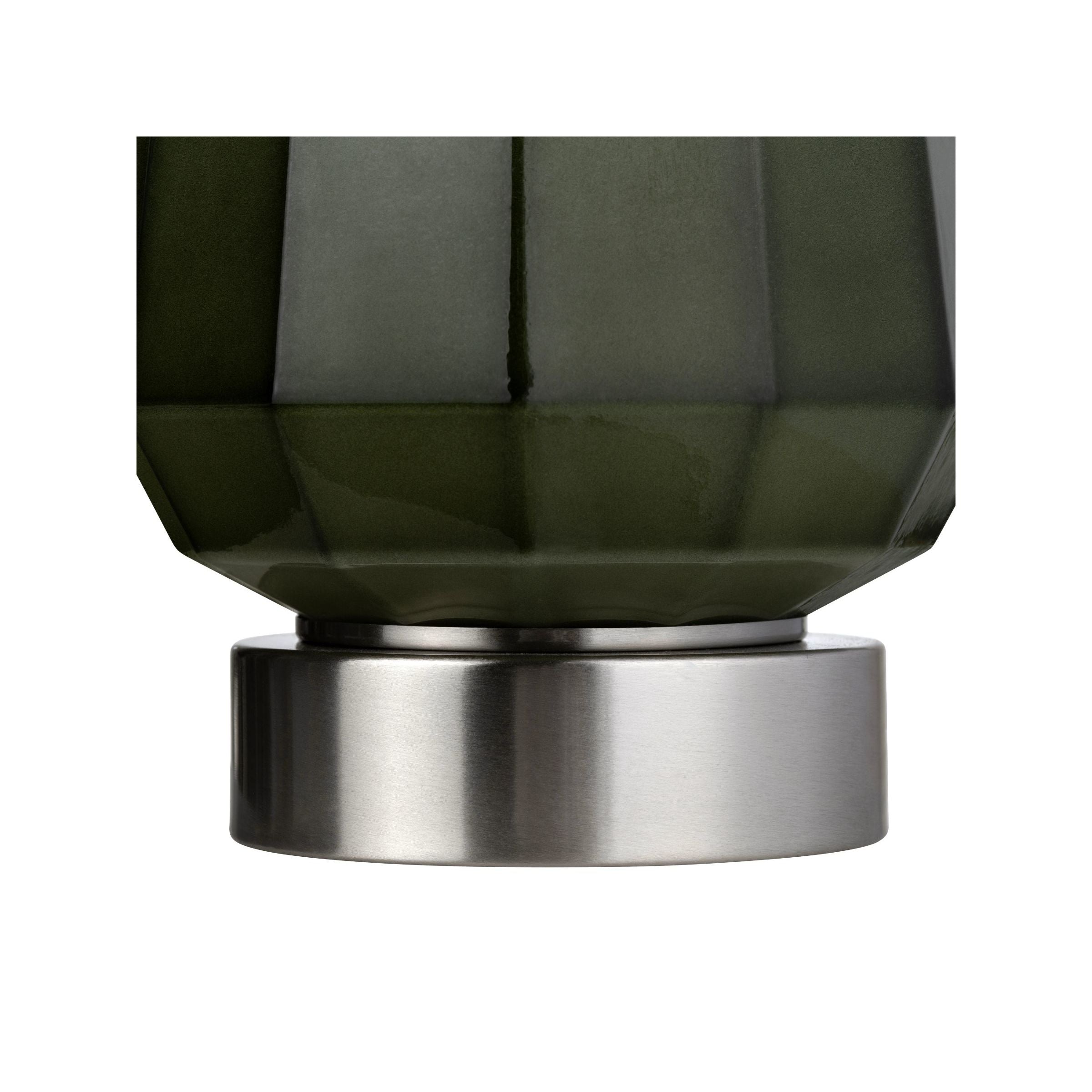 Green Glass and Brushed Nickel Table Lamp 29.5"H