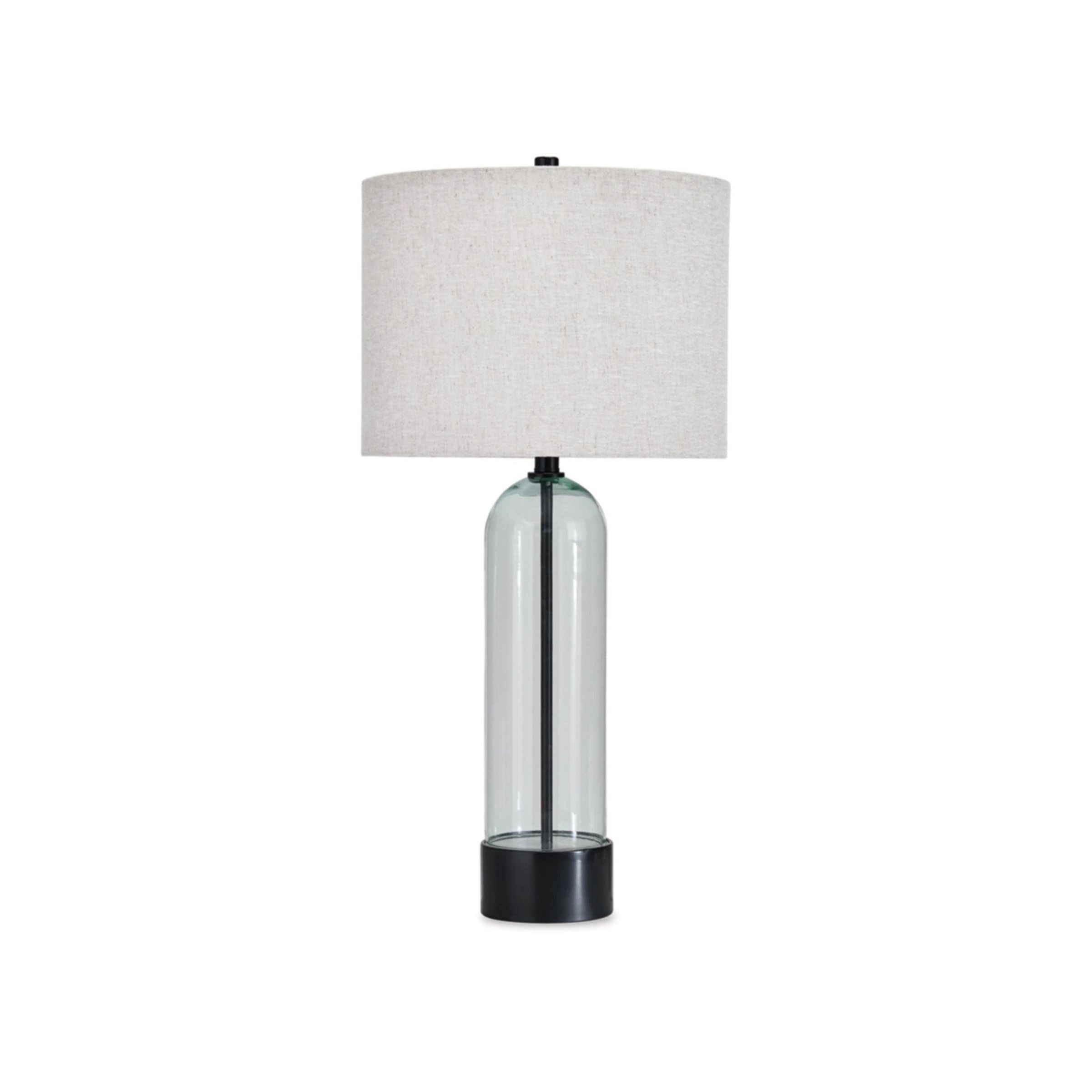 Clear Glass and Black Table Lamp 30.75"H