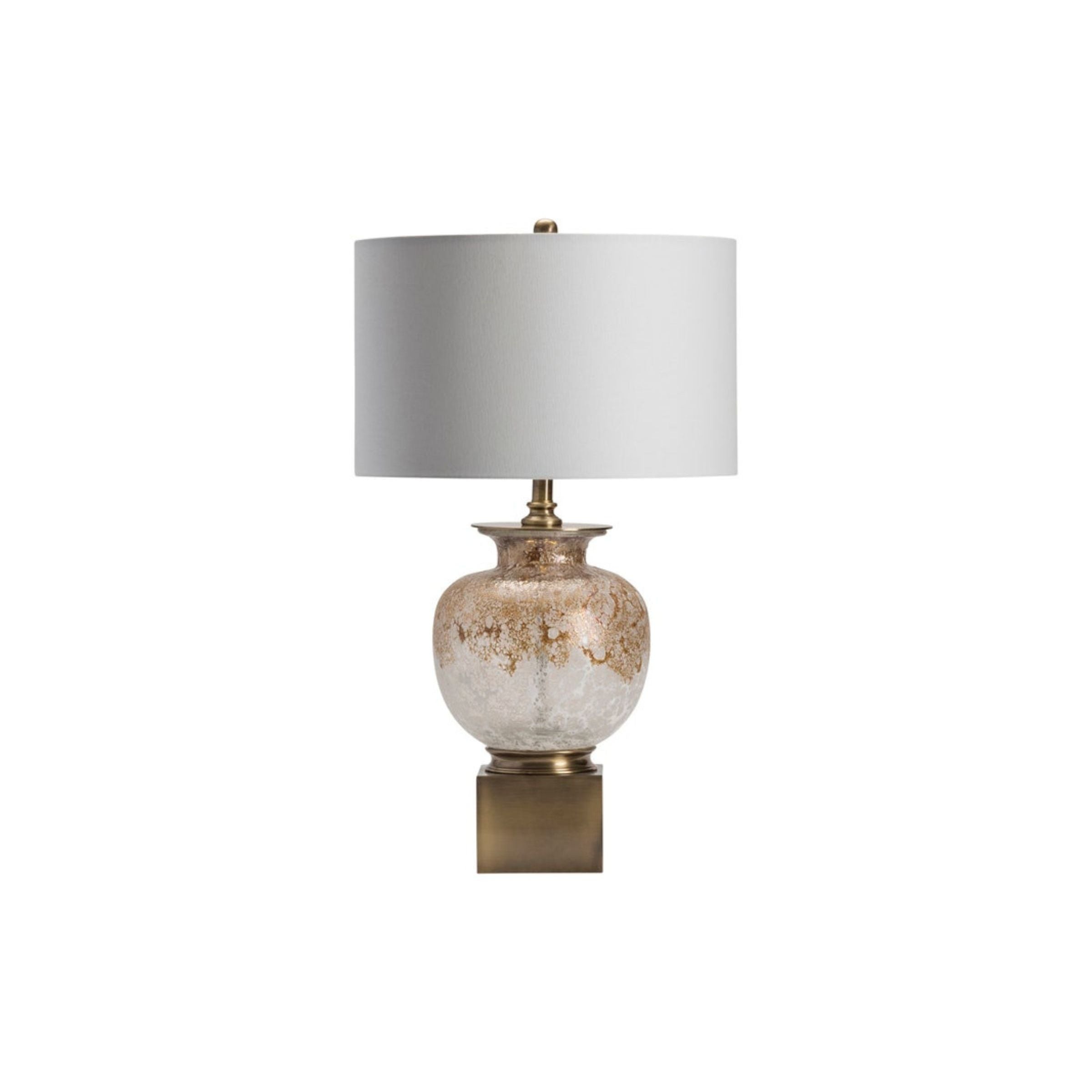 Mottled Gold and White Glass Table Lamp 31"H