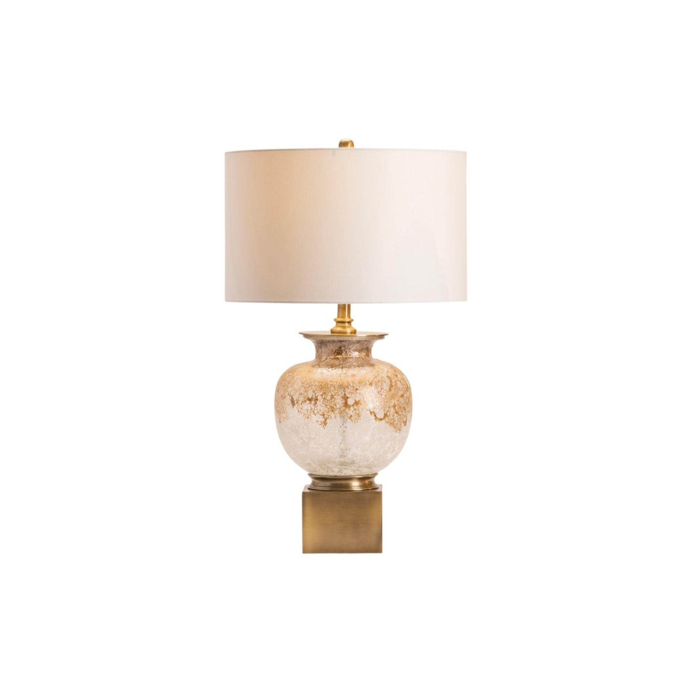Mottled Gold and White Glass Table Lamp 31"H