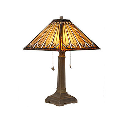 Danby Amber Mission Tiffany-Style Glass Table Lamp 21"H