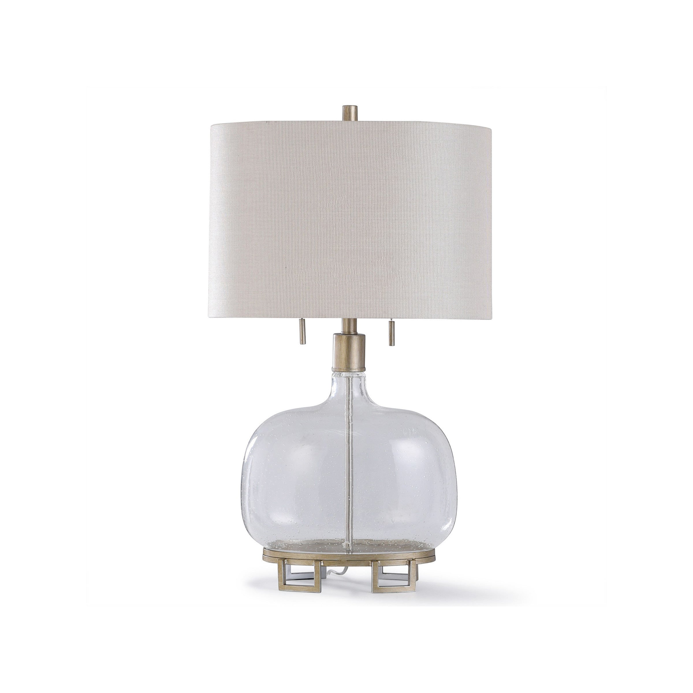 Glass With Steel Base Table Lamp 32"H