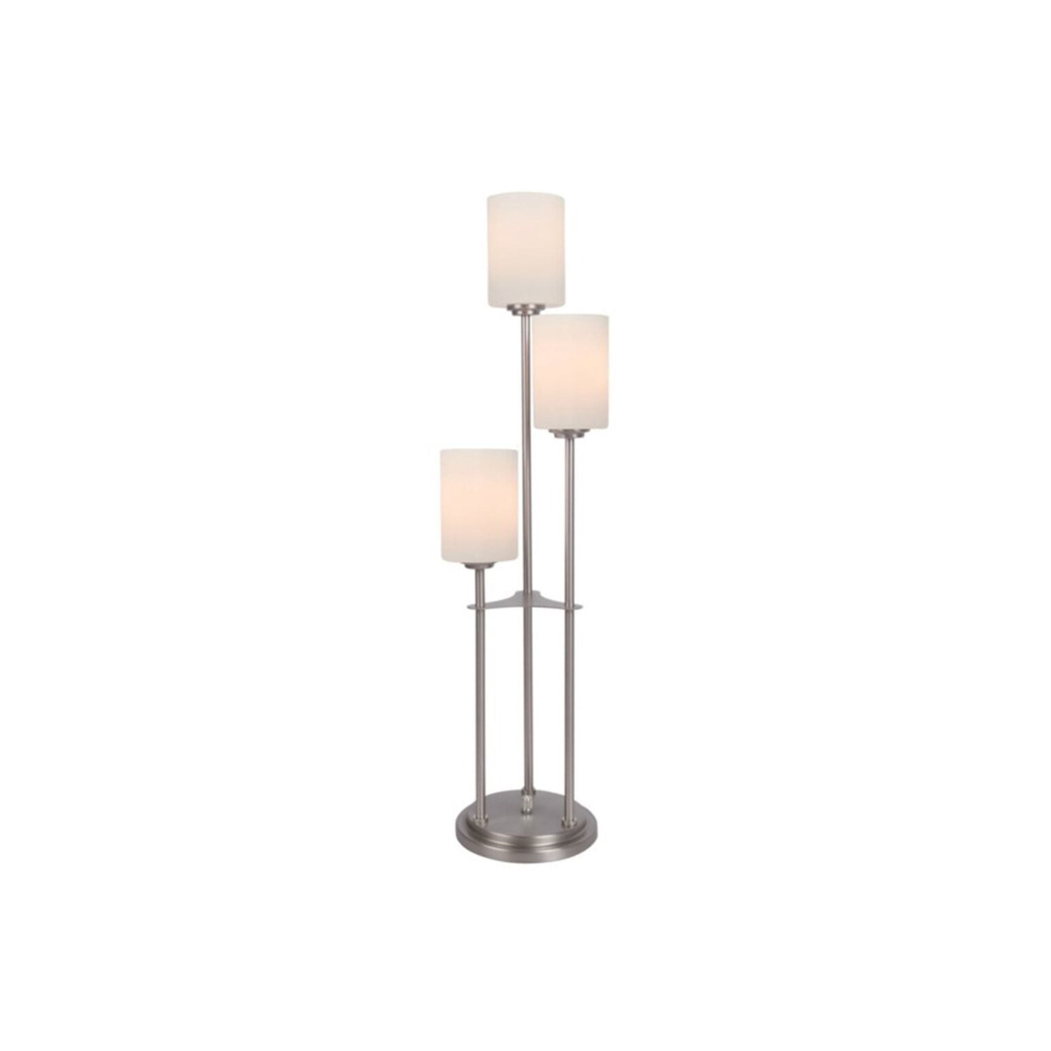 3-Light Brushed Nickel Uplight Table Lamp 33"H