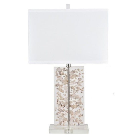Clear with Shells Table Lamp 28"H