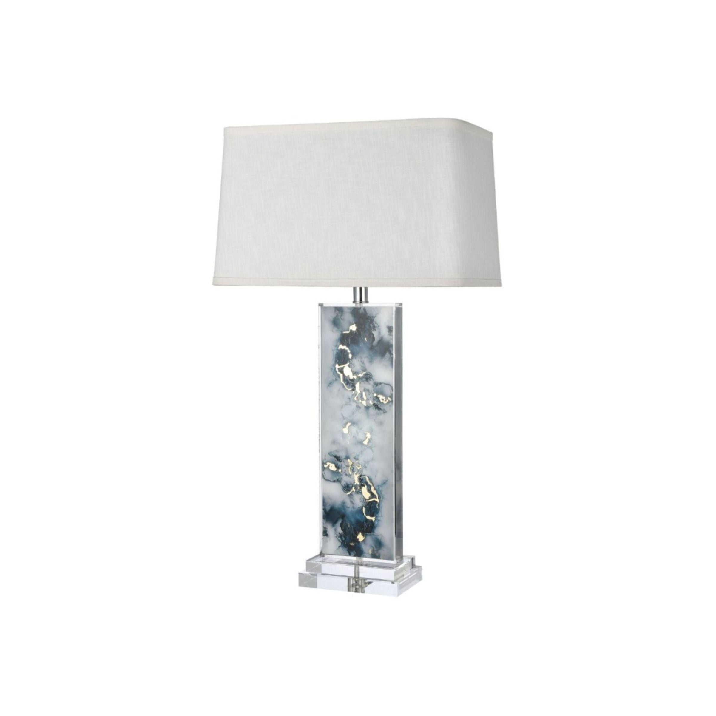 Blue and Gold Acrylic Table Lamp 31"H