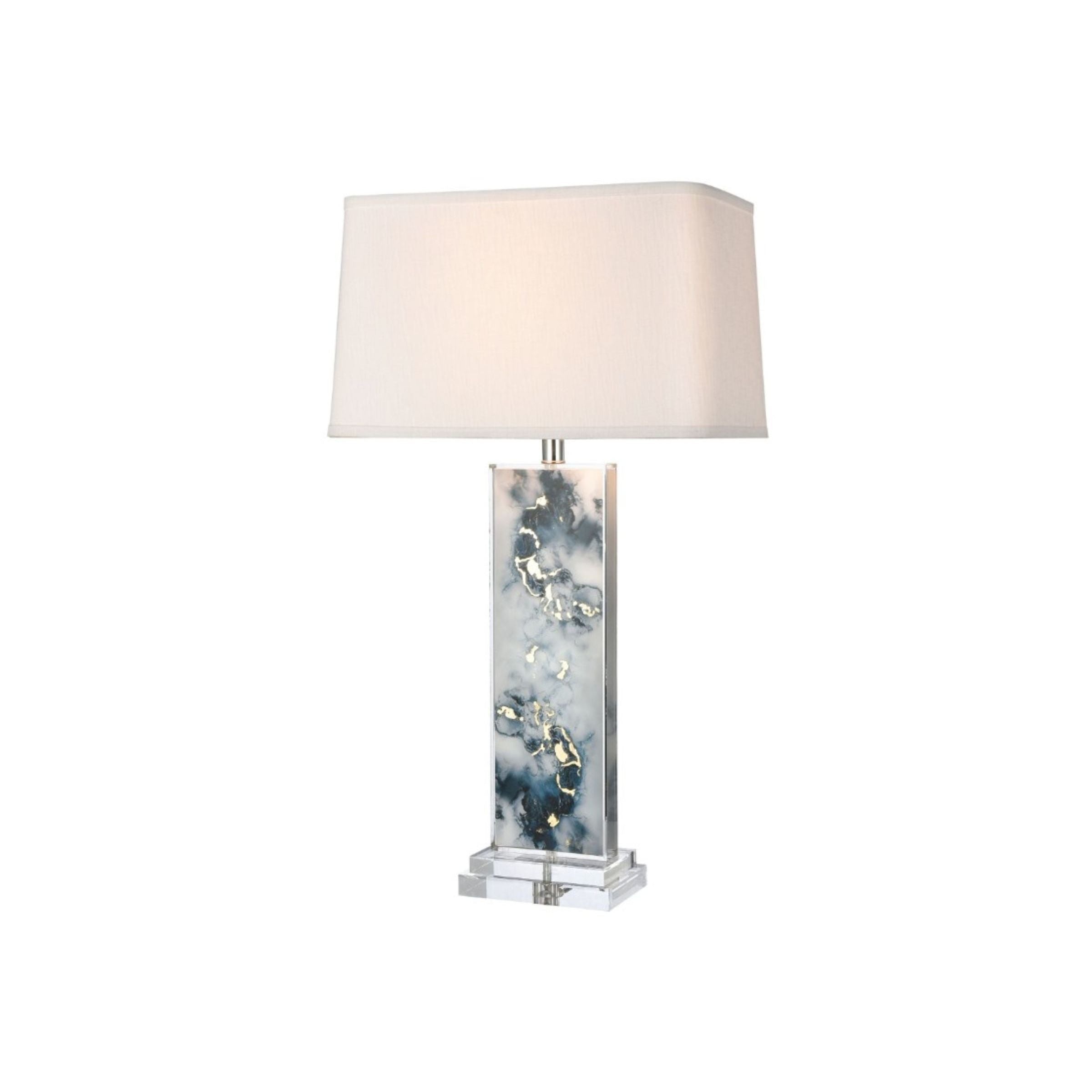Blue and Gold Acrylic Table Lamp 31"H