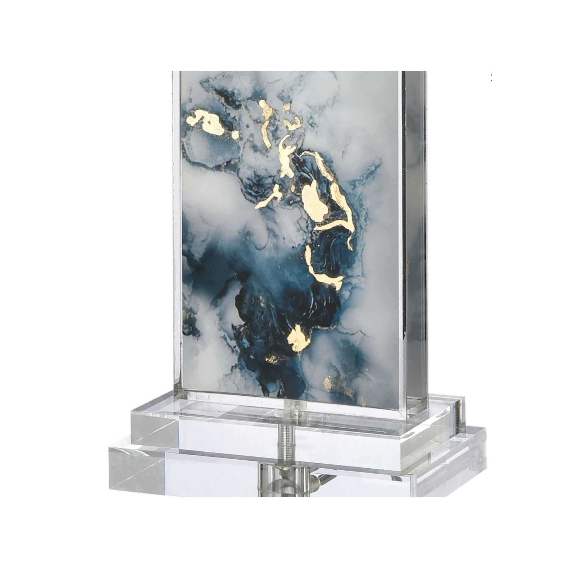 Blue and Gold Acrylic Table Lamp 31"H