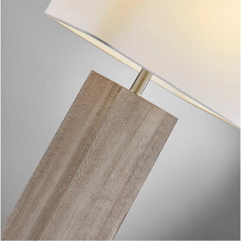 Antique Grey Wood Table Lamp 31"H