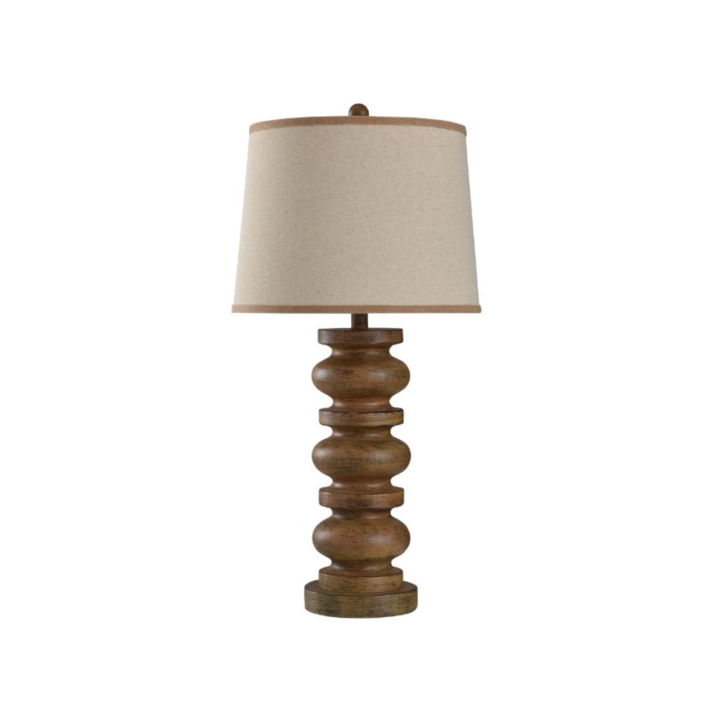 Brown Spindle Table Lamp 31"H