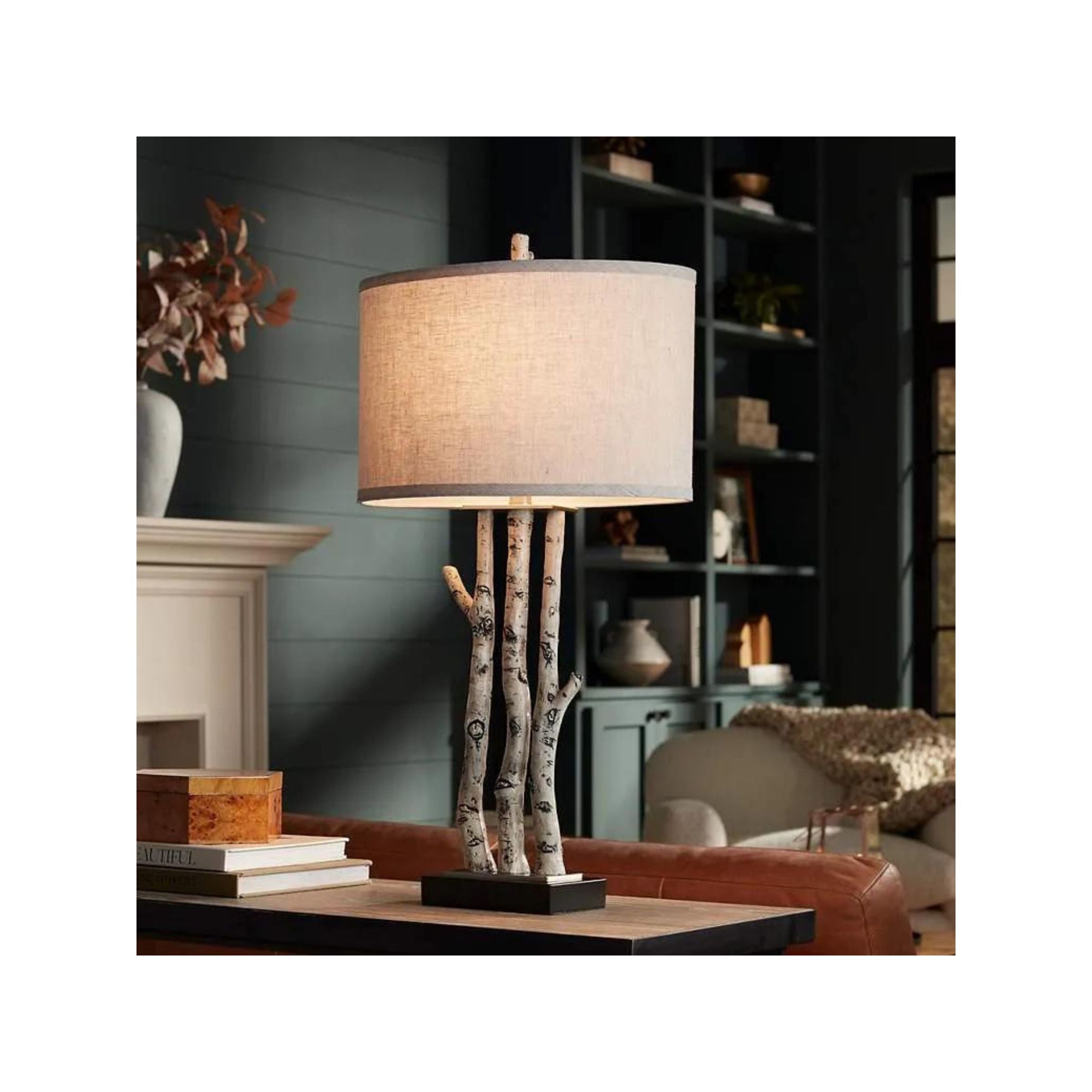 White Branches Table Lamp 30"H