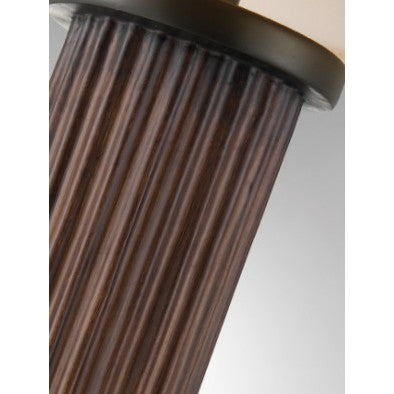 Brown Faux Wood Column Table Lamp 29.5"H