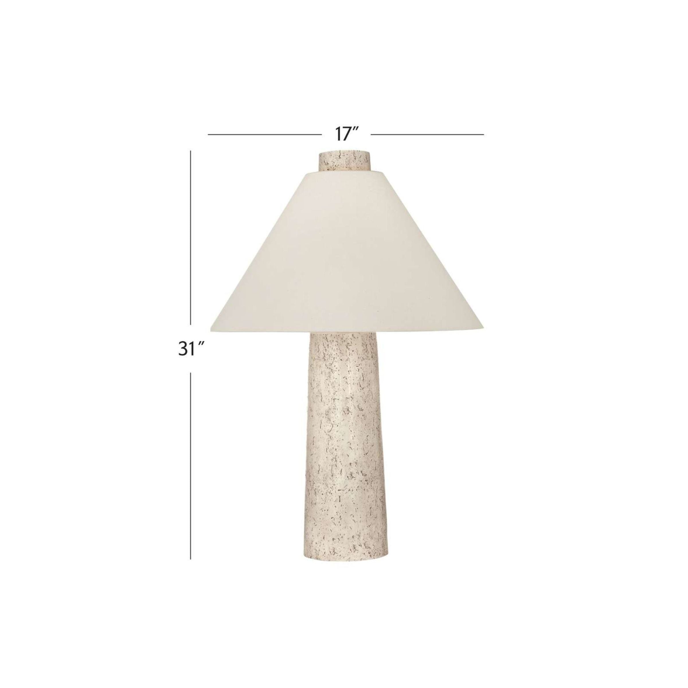 Cream Textured Cone Table Lamp 31"H