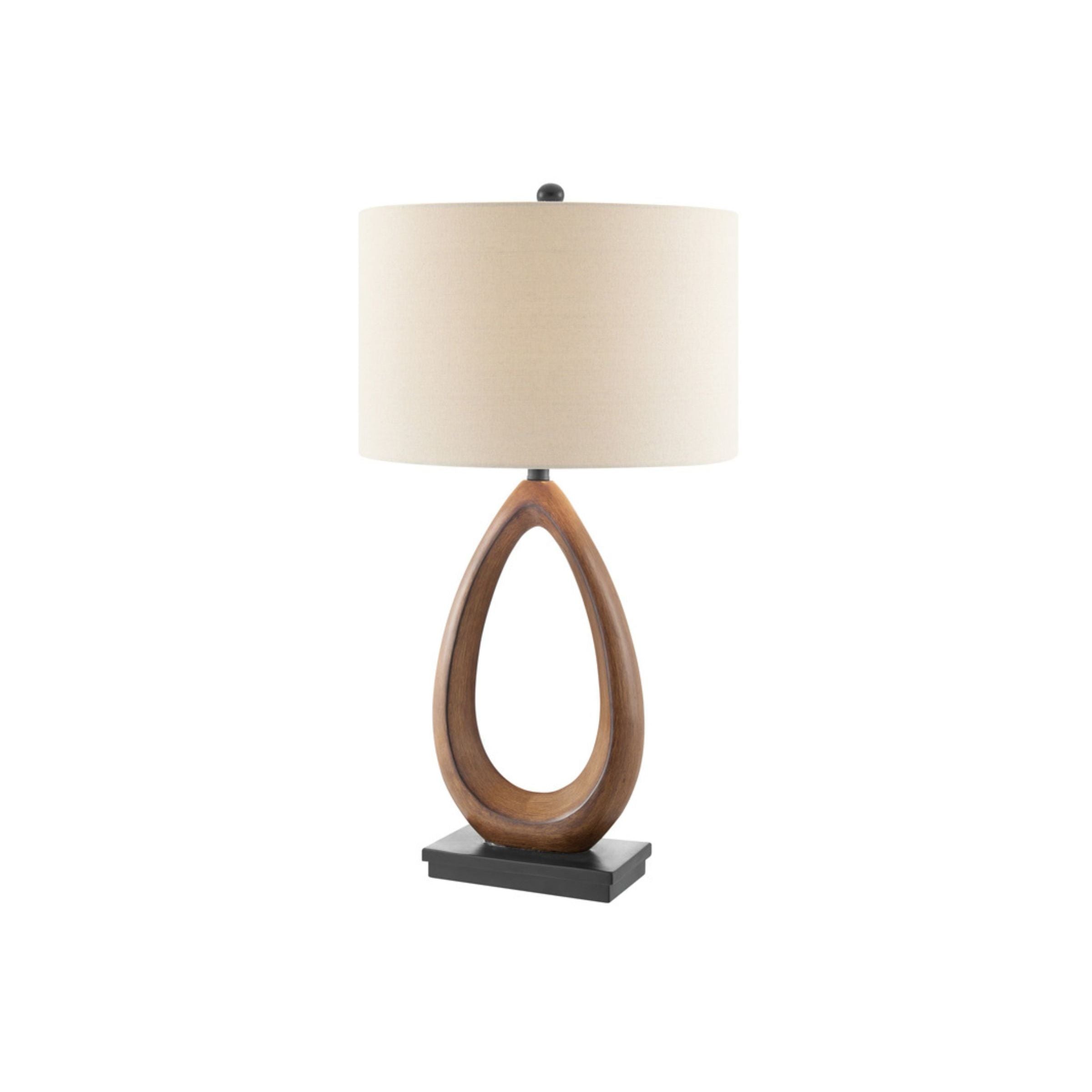 Brown Faux Wood Tear Drop Table Lamp 30.5"H