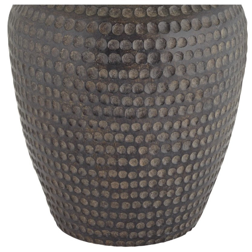 Brown Faux Wood Hammered Look Table Lamp 25.5"H