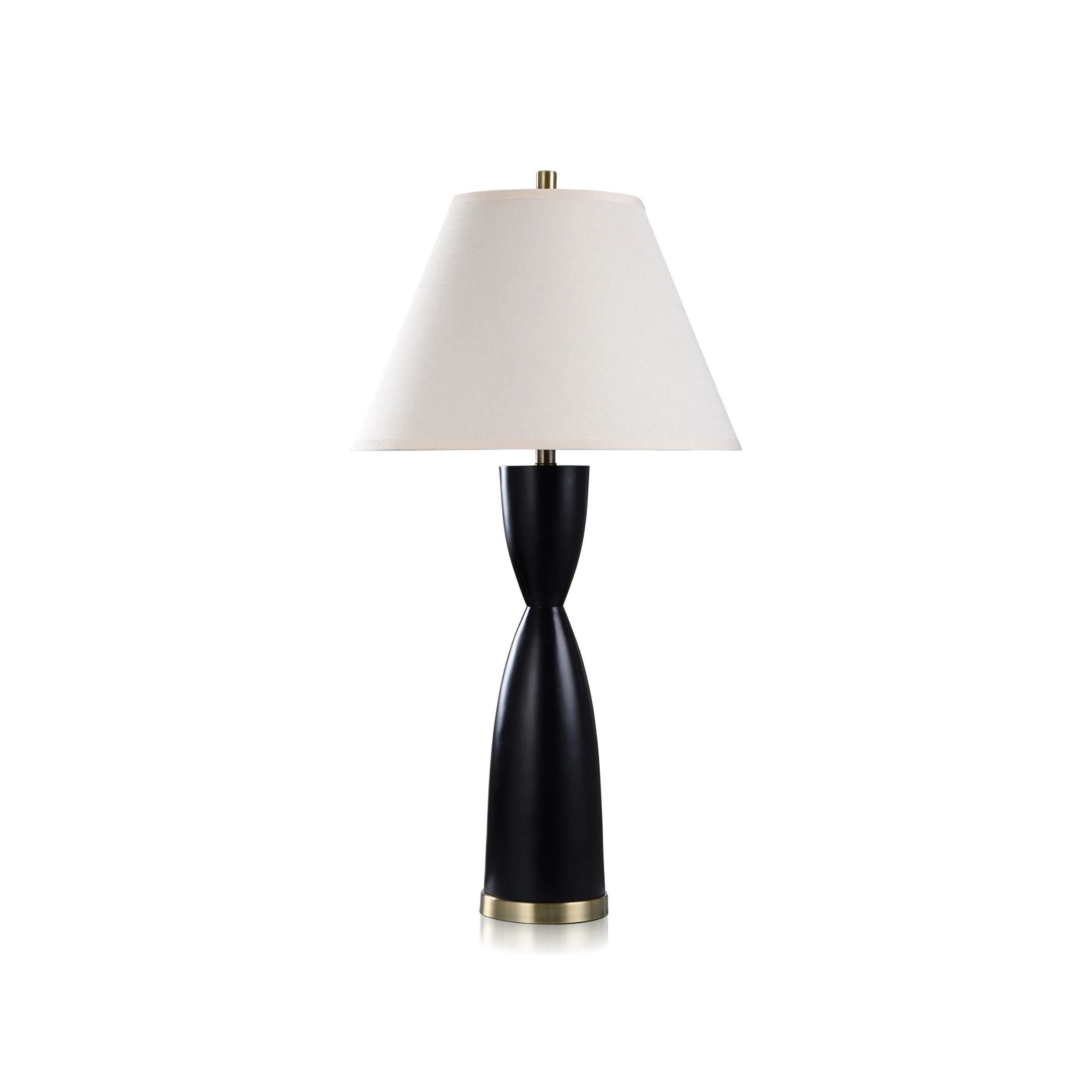 Satin Black Table Lamp 36"H