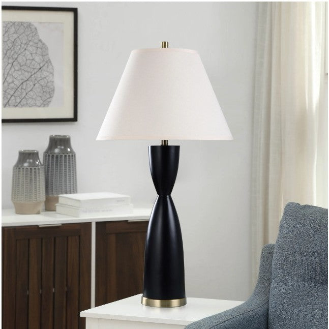 Satin Black Table Lamp 36"H
