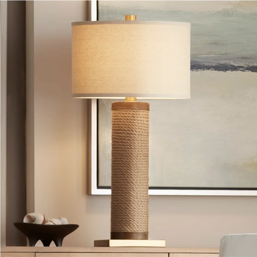 Rope Column Table Lamp 31"H