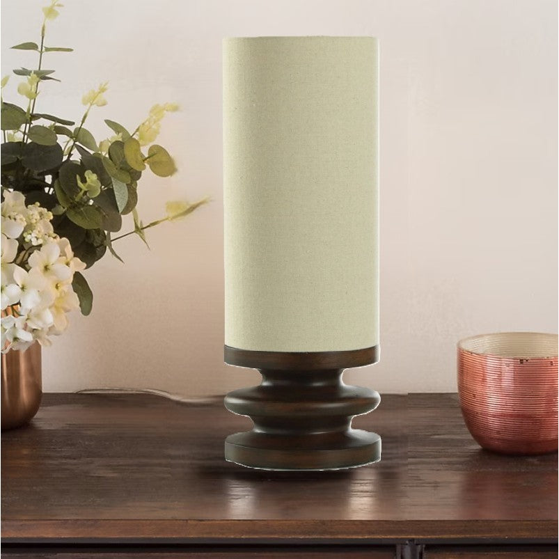 Faux Walnut Uplight Accent Lamp 22"H