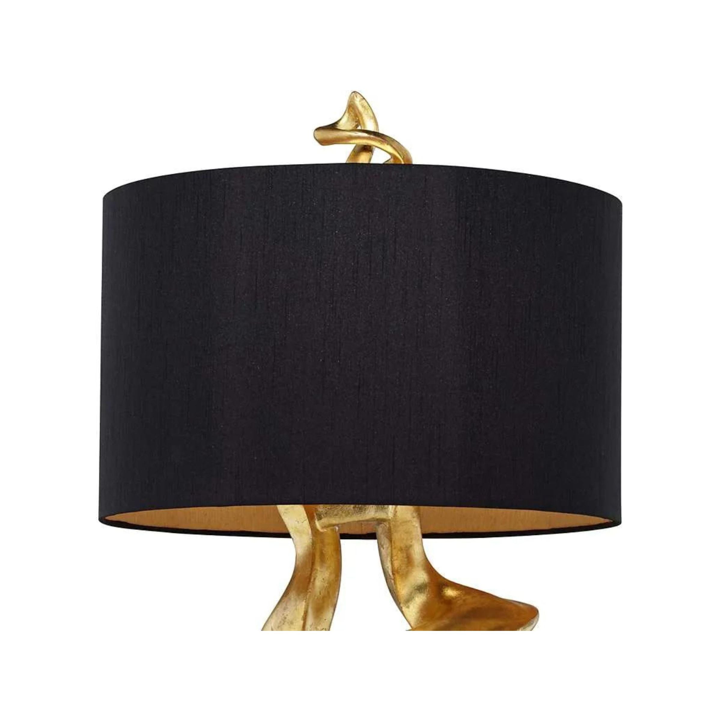 Gold Leaf Twist with Black Shade Table Lamp 33"H
