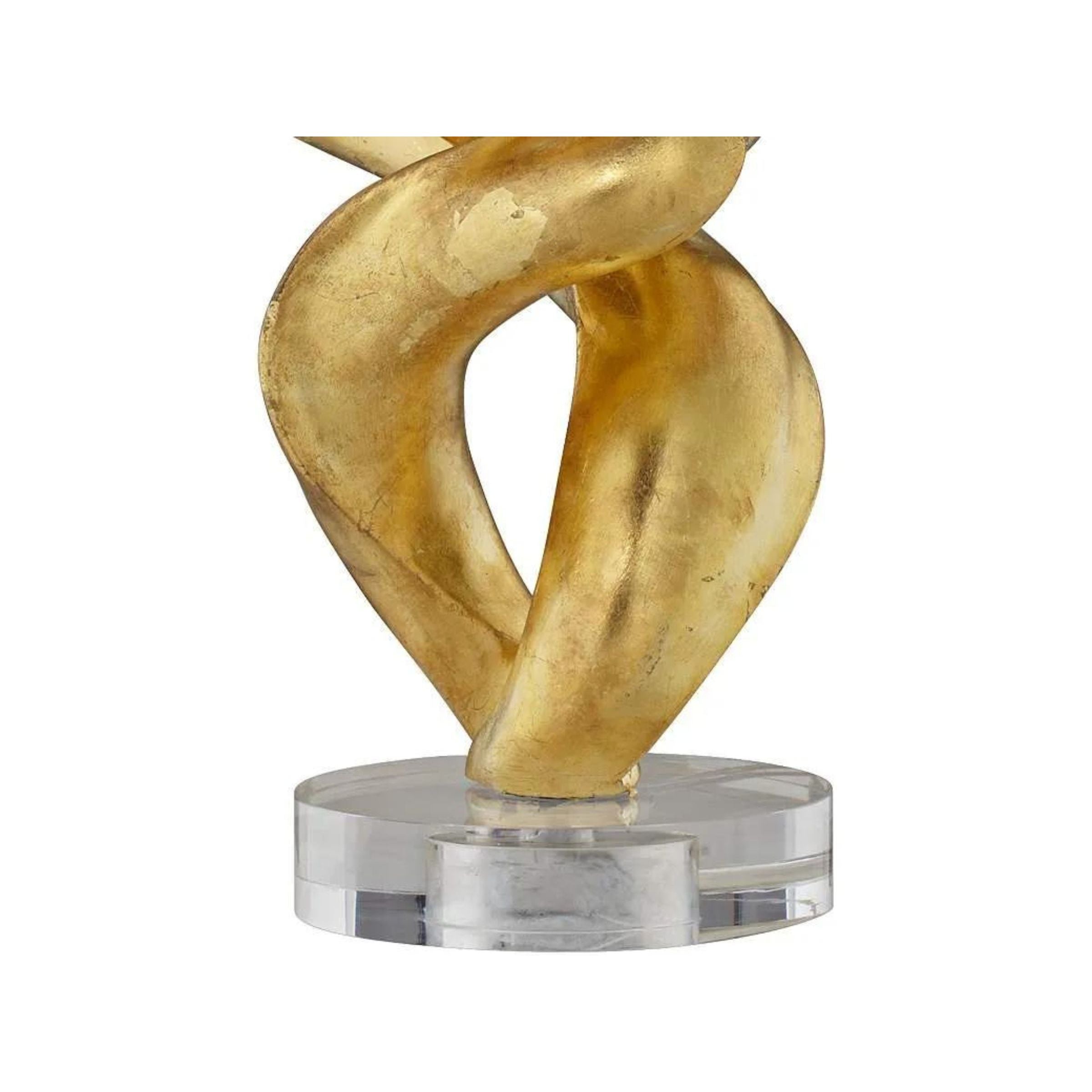 Gold Leaf Twist with Black Shade Table Lamp 33"H